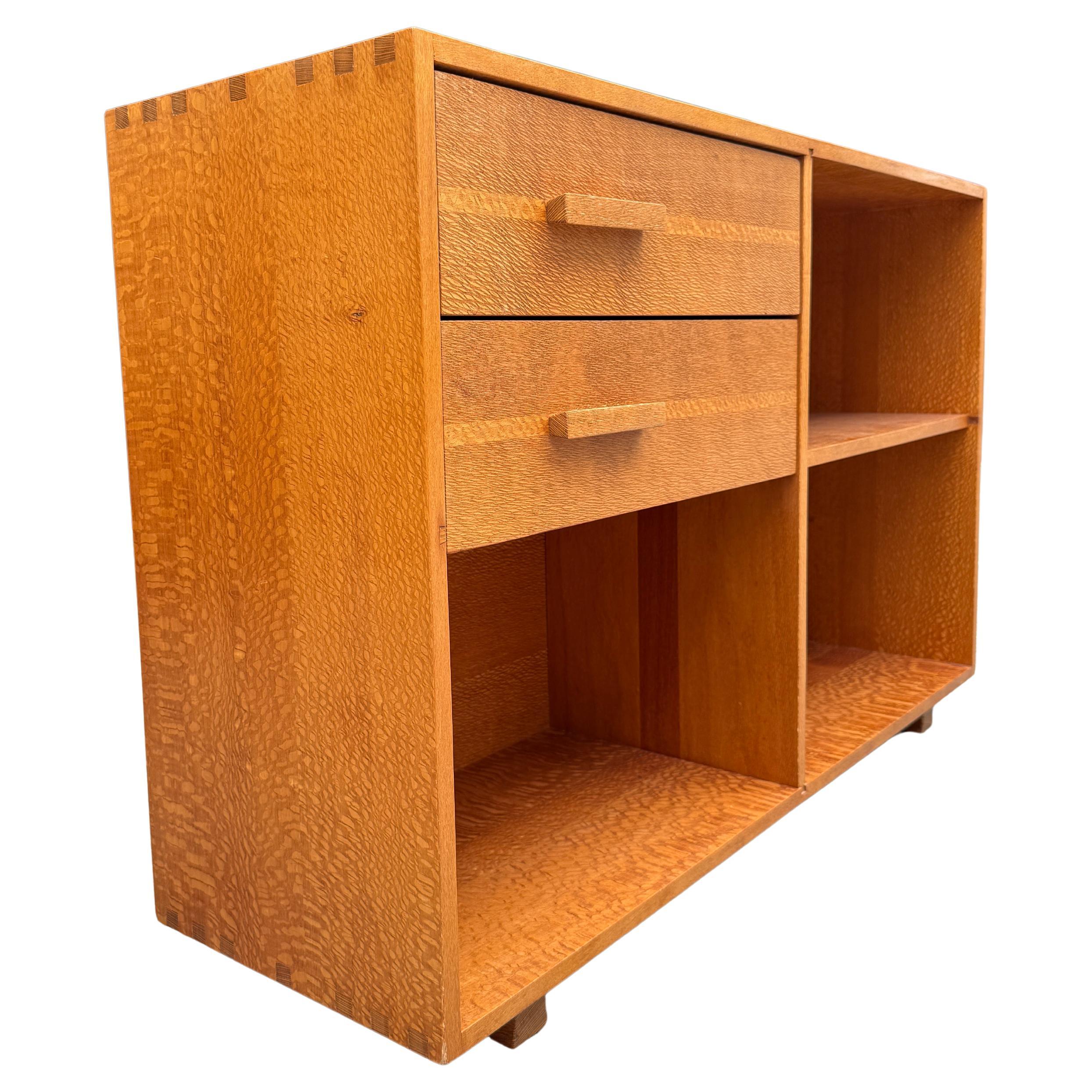 American Superb Modern Craft Lacewood Nightstand Bookcase Cabinets For Sale