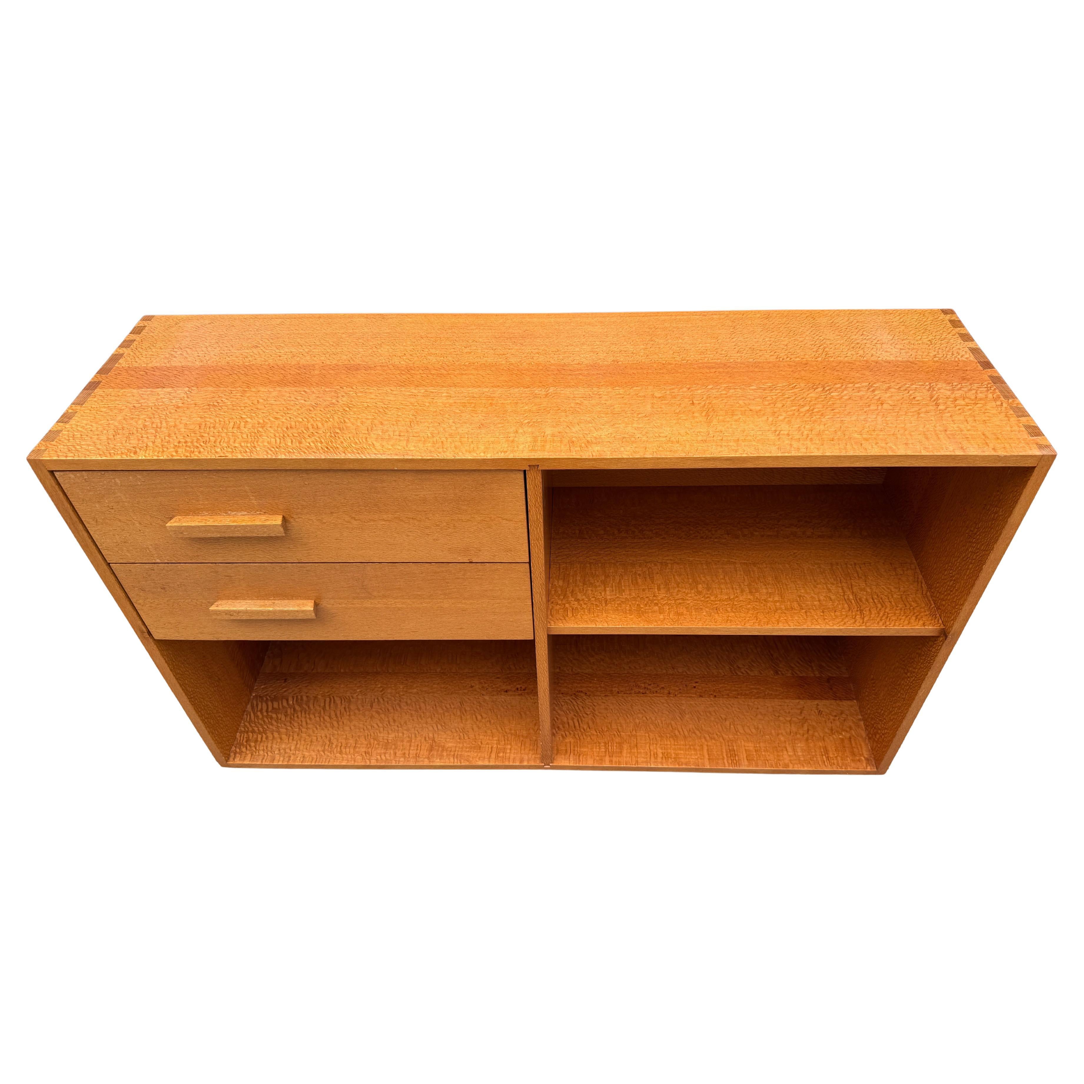Late 20th Century Superb Modern Craft Lacewood Nightstand Bookcase Cabinets For Sale