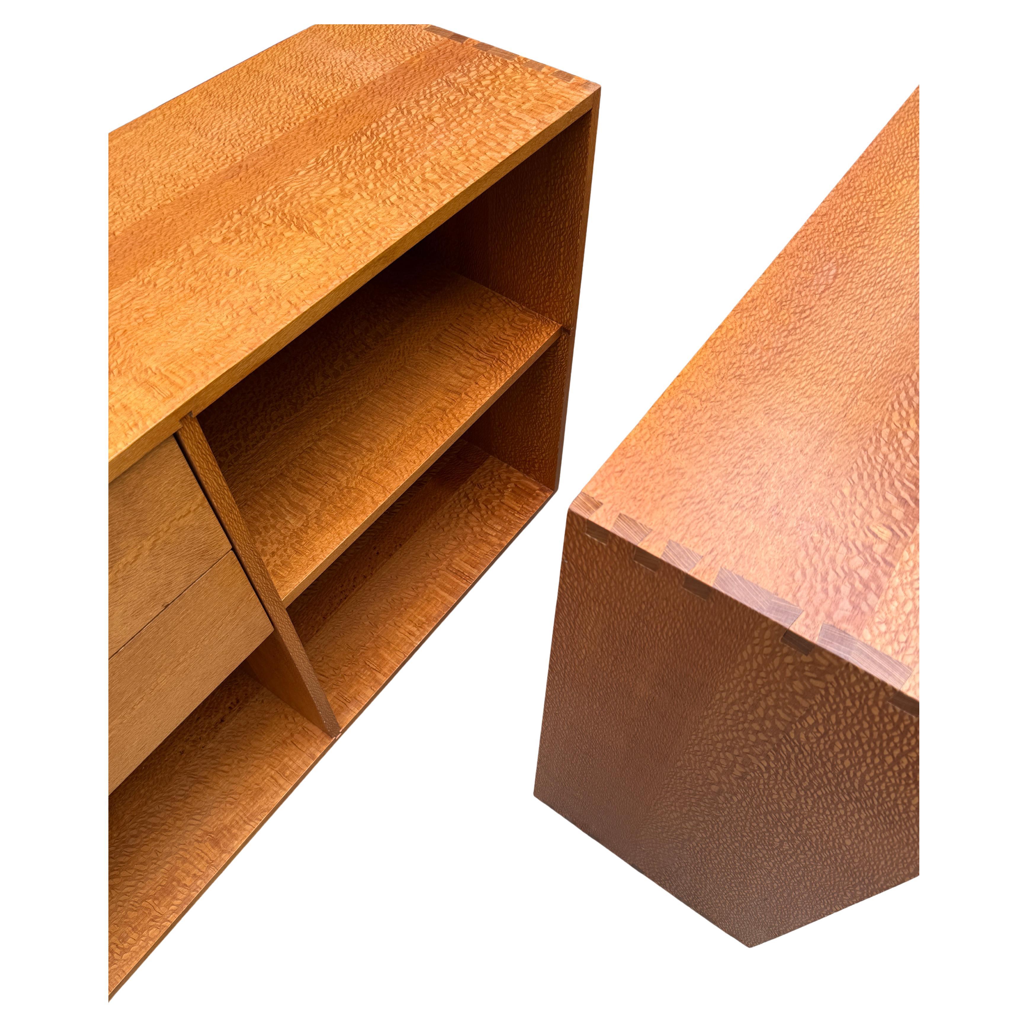 Superb Modern Craft Lacewood Nightstand Bookcase Cabinets For Sale 1