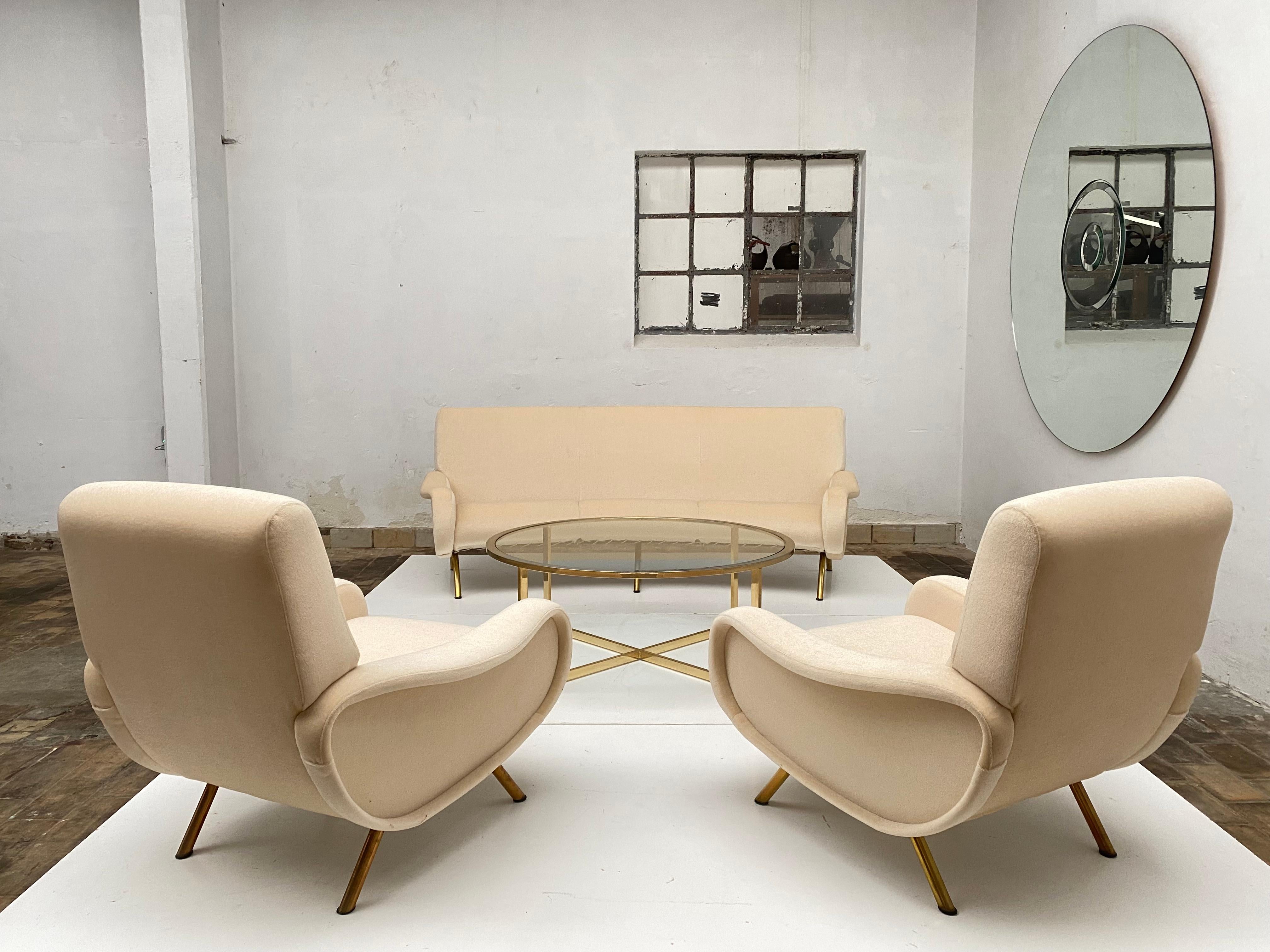 Mid-Century Modern Superb Mohair 'Lady' Sitting Room Set Designed by Zanuso for Arflex, Italy, 1951 For Sale