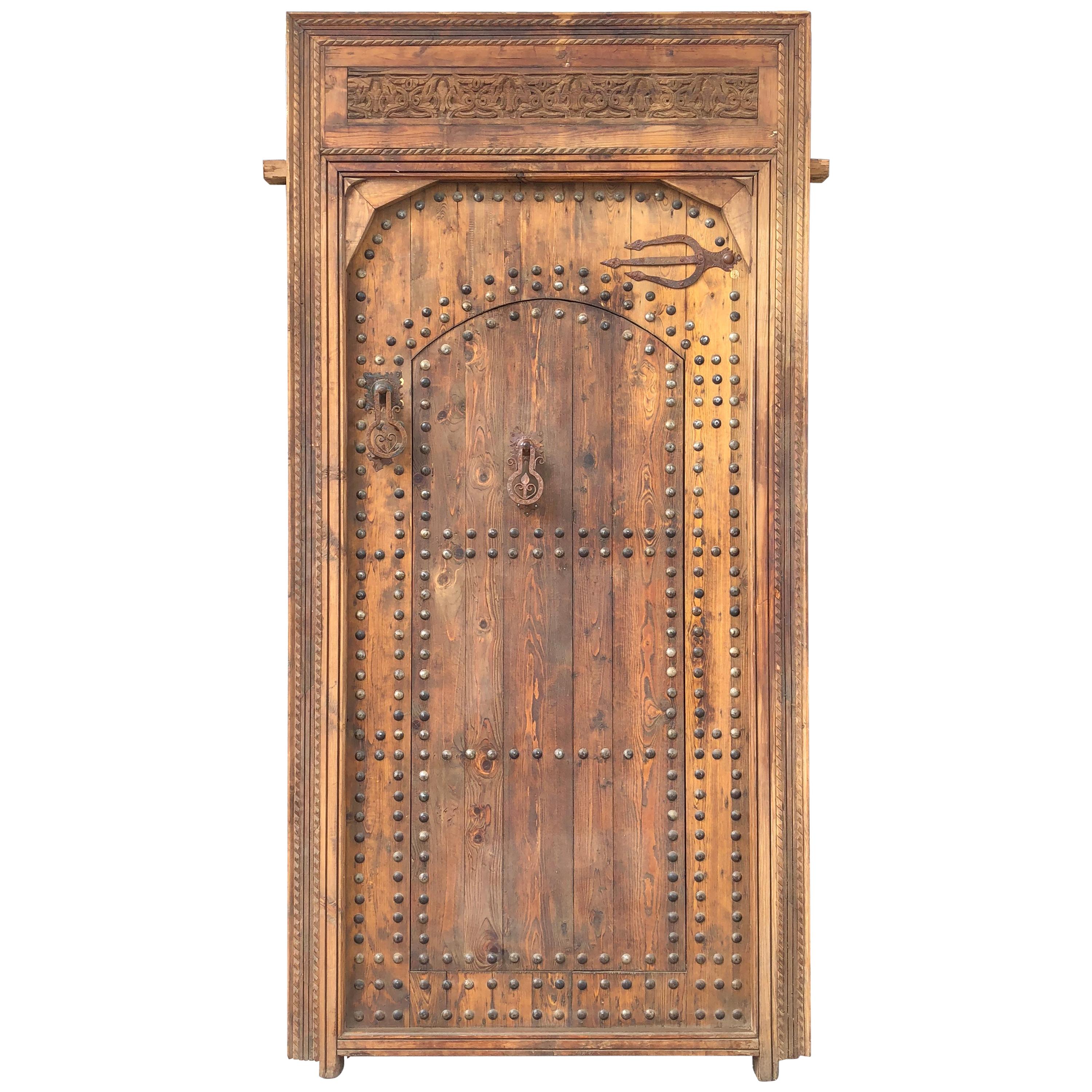 Superb Moorish Moroccan and Hand Carved Wood Door 