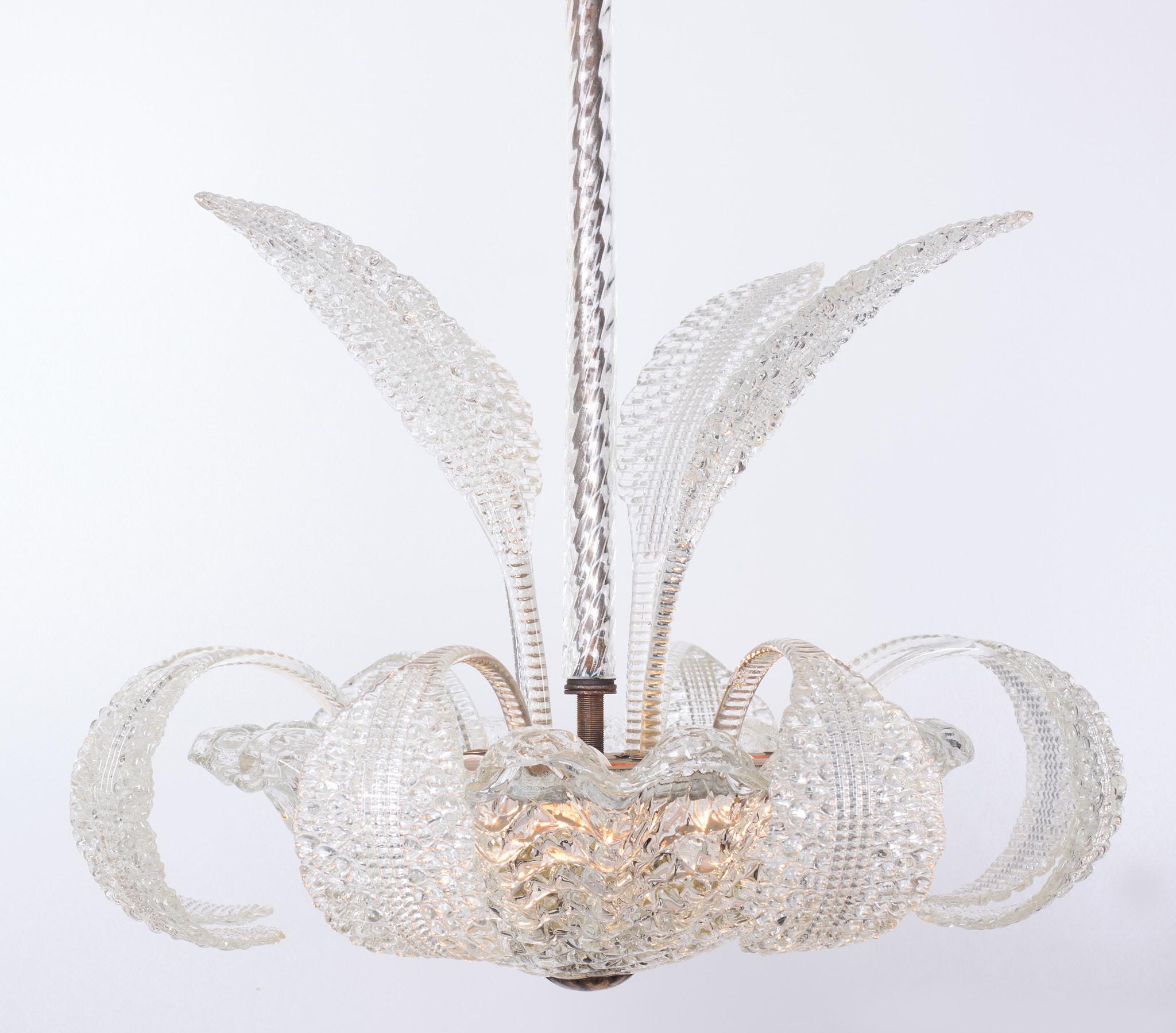 Hollywood Regency Superb Murano Barovier Toso Chandelier 