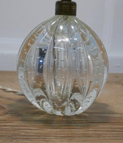Superb Murano Clear Glass Lamp, with Controlled Bubbles