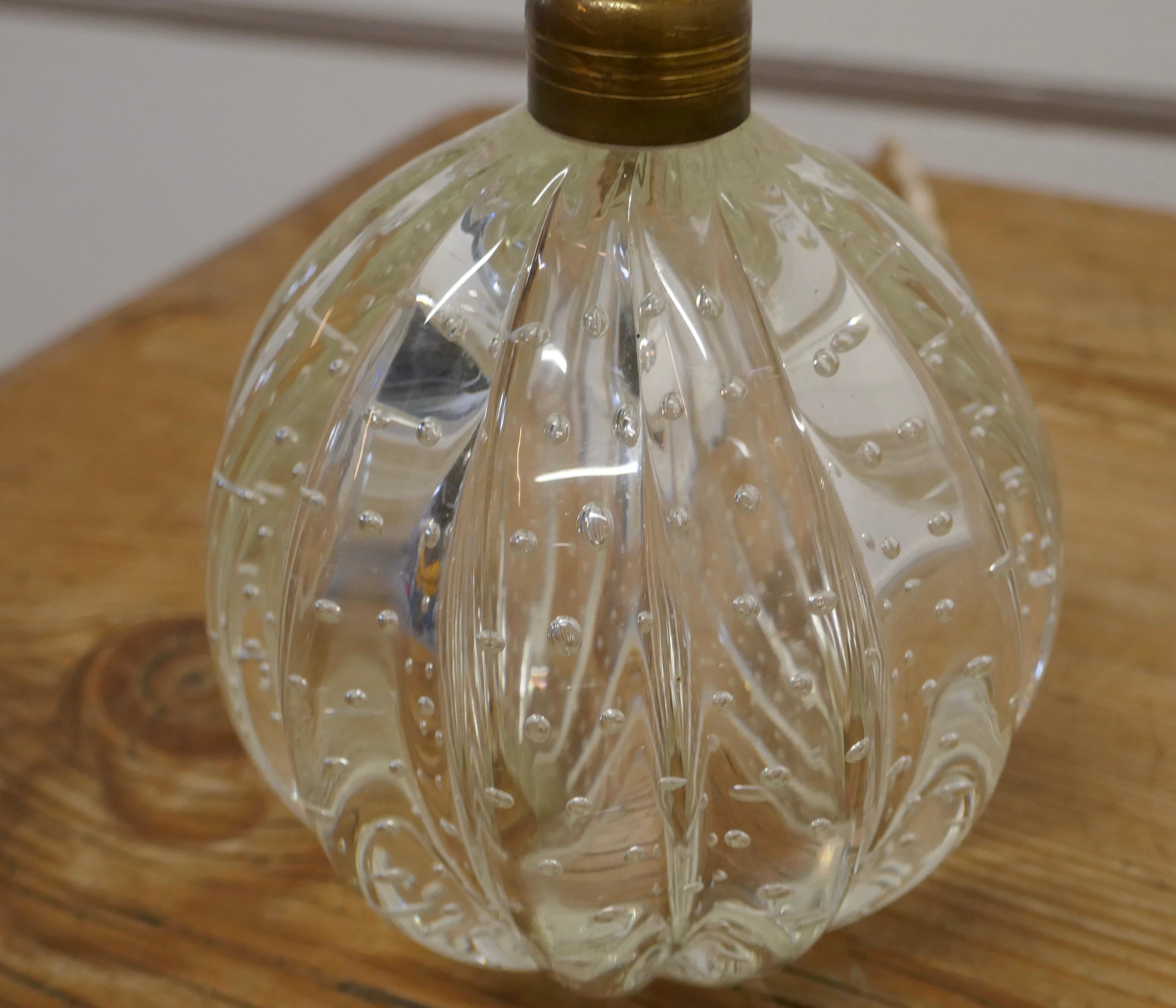 Superb Murano Clear Glass Lamp, with Controlled Bubbles 1