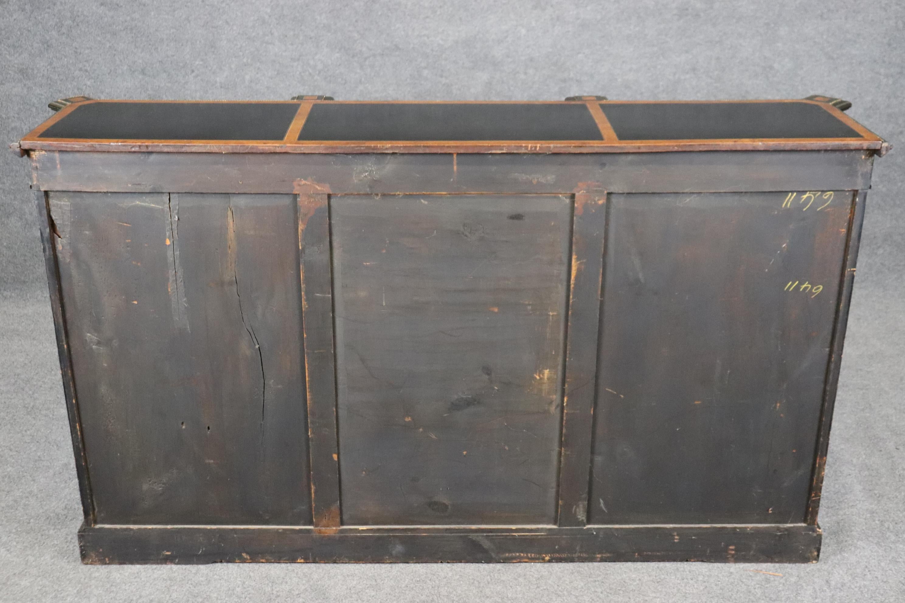 Late 19th Century Superb Napoleonic Ebonized Mirrored Doors Gilt Incised Burled Walnut Sidebaord