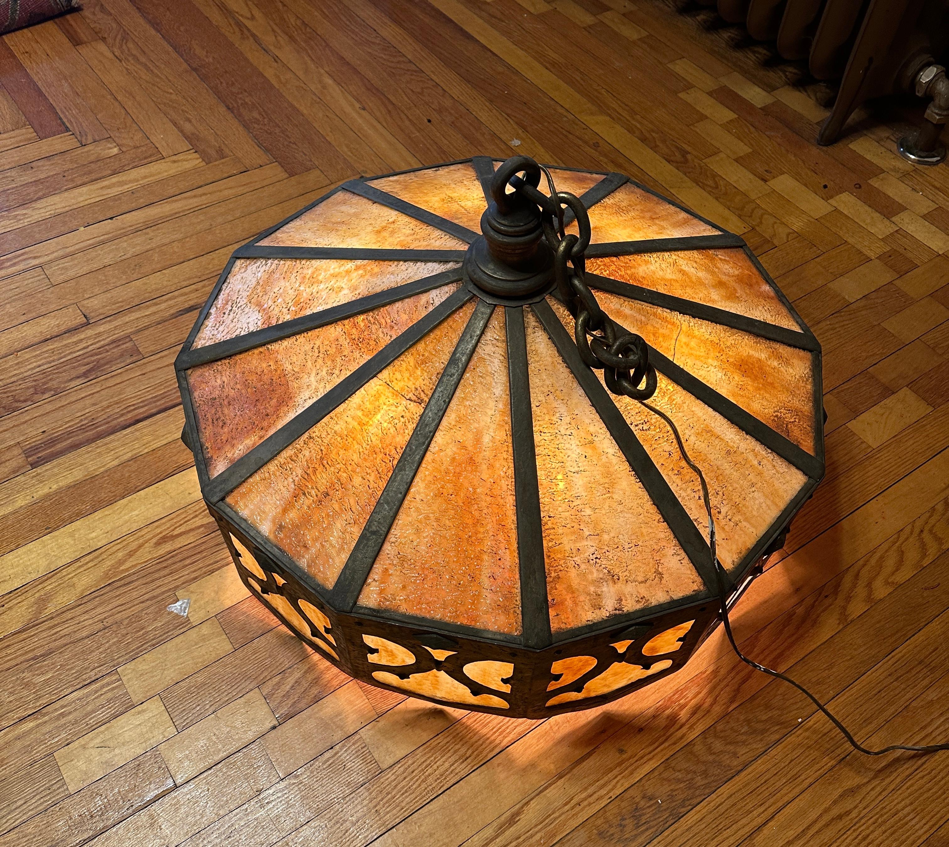Americano SUPERB Bella Arts&Crafts Lampadario a sei lampadine  Stickley era- W7436  ON  VENDITA  30% in vendita