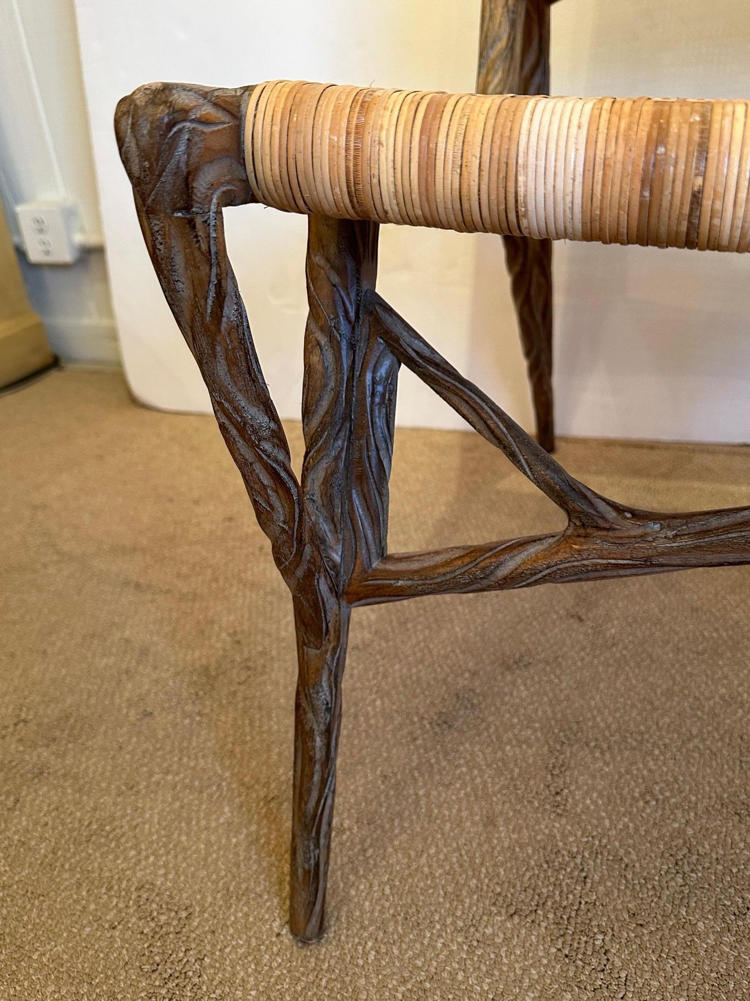 Superb Organic Modern Faux Twig and Woven Rattan Chair 3