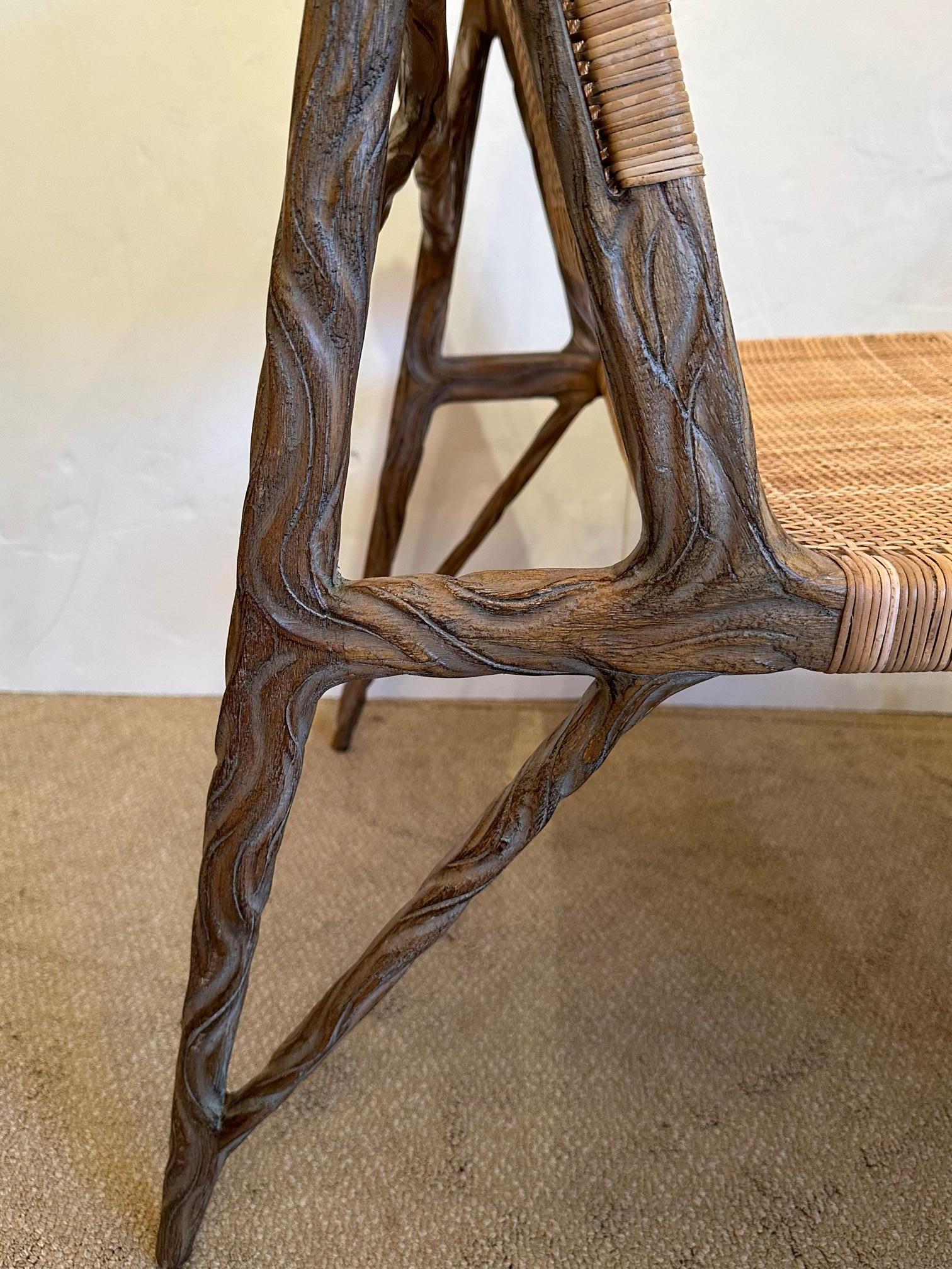 Superb Organic Modern Faux Twig and Woven Rattan Chair For Sale 4