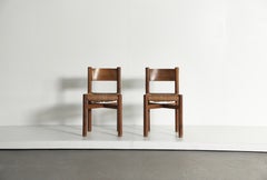 Superb Original Pair of Charlotte Perriand Meribel Chairs, France, 1950s Superb Original Pair of Charlotte Perriand Meribel Chairs, France, 1950s