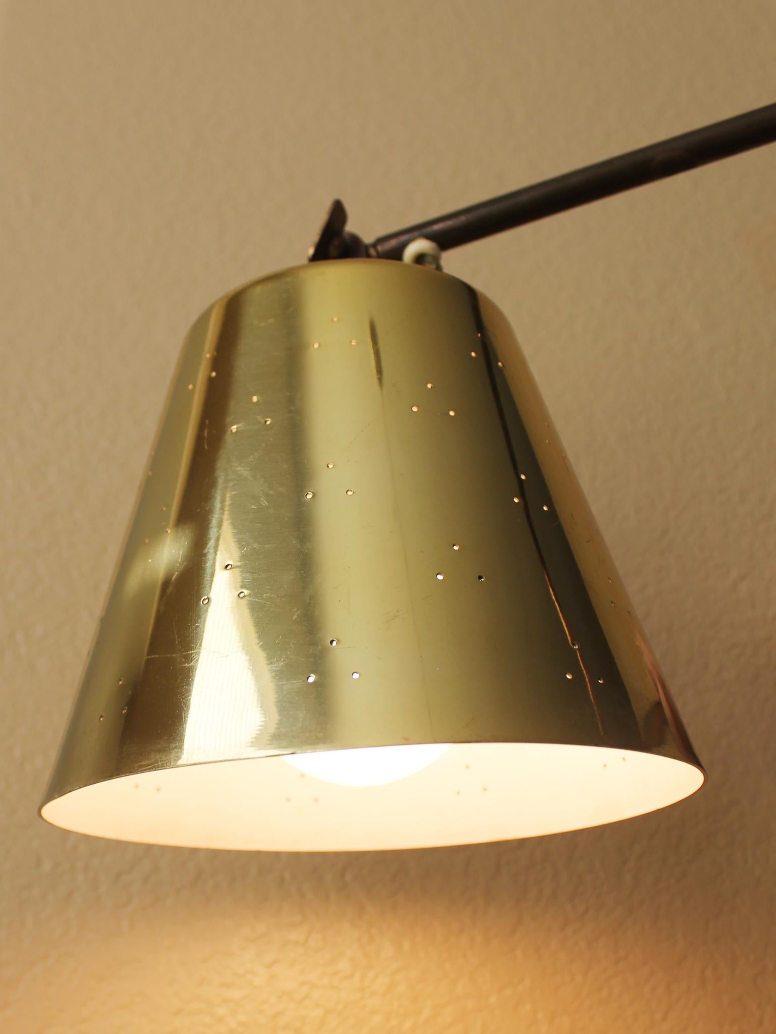 Superb Paavo Tynell Brass Swing Arm Wall Lamp Taito Finland. Finest in the World For Sale 3