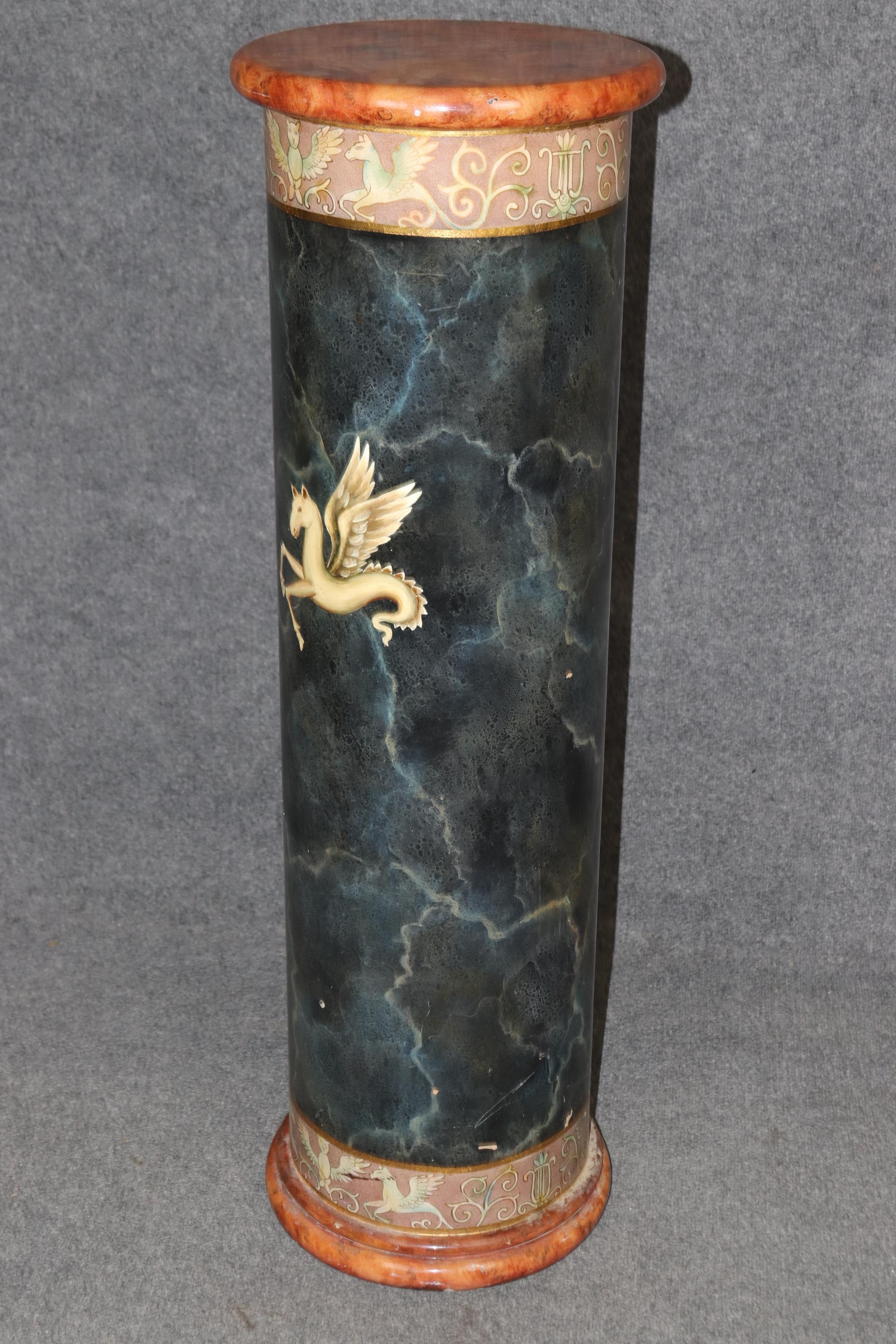 Superb Paint dekoriert Französisch Reich neoklassischen Pedestal Fern Stand (Empire Revival) im Angebot