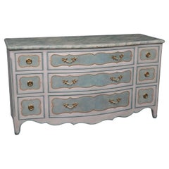 Superb Paint Decorated Karges Attributed French Faux Painted Marble Dresser