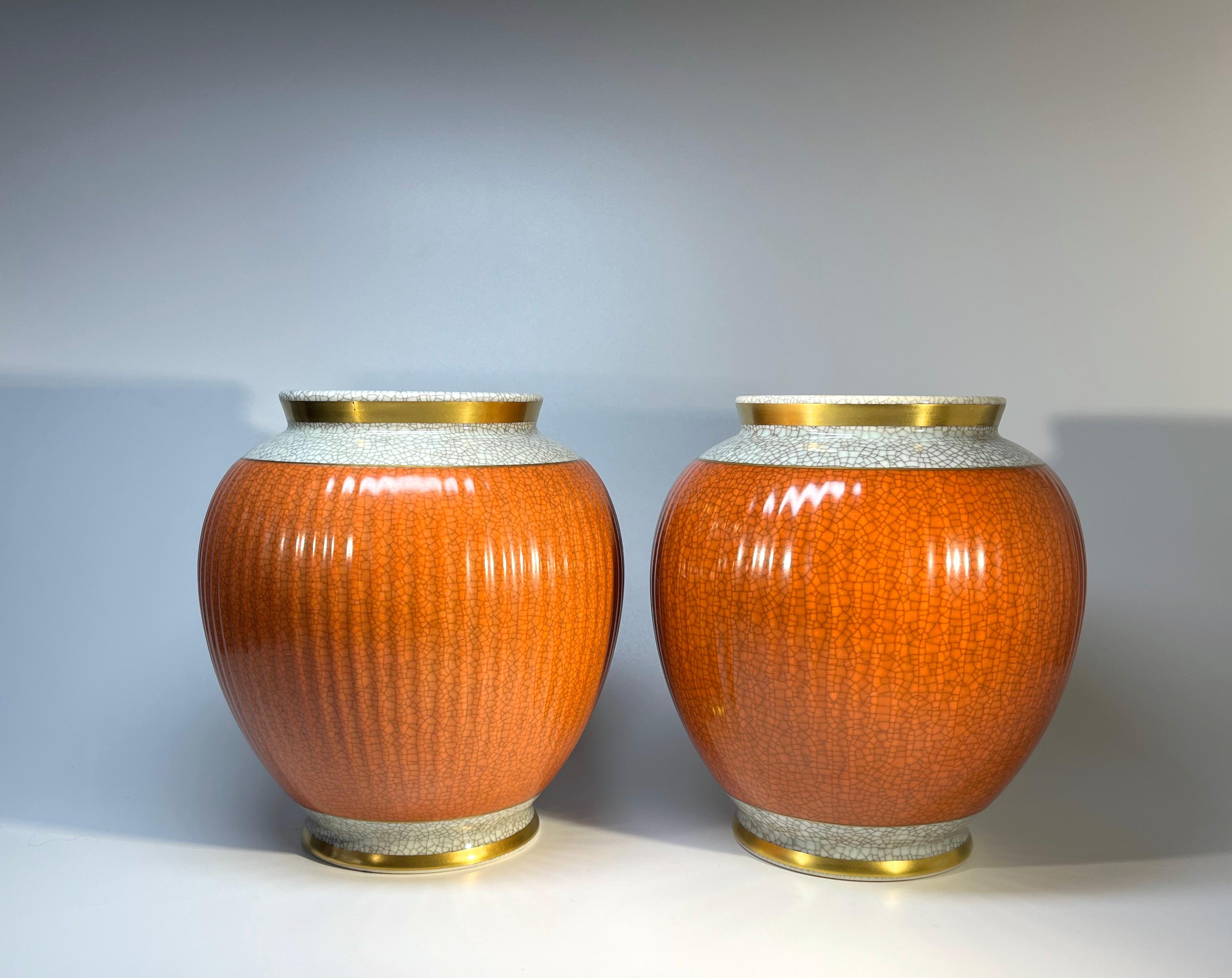 Superb Pair 1950's Thorkild Olsen Royal Copenhagen, Terracotta Vases #2781 In Excellent Condition In Rothley, Leicestershire