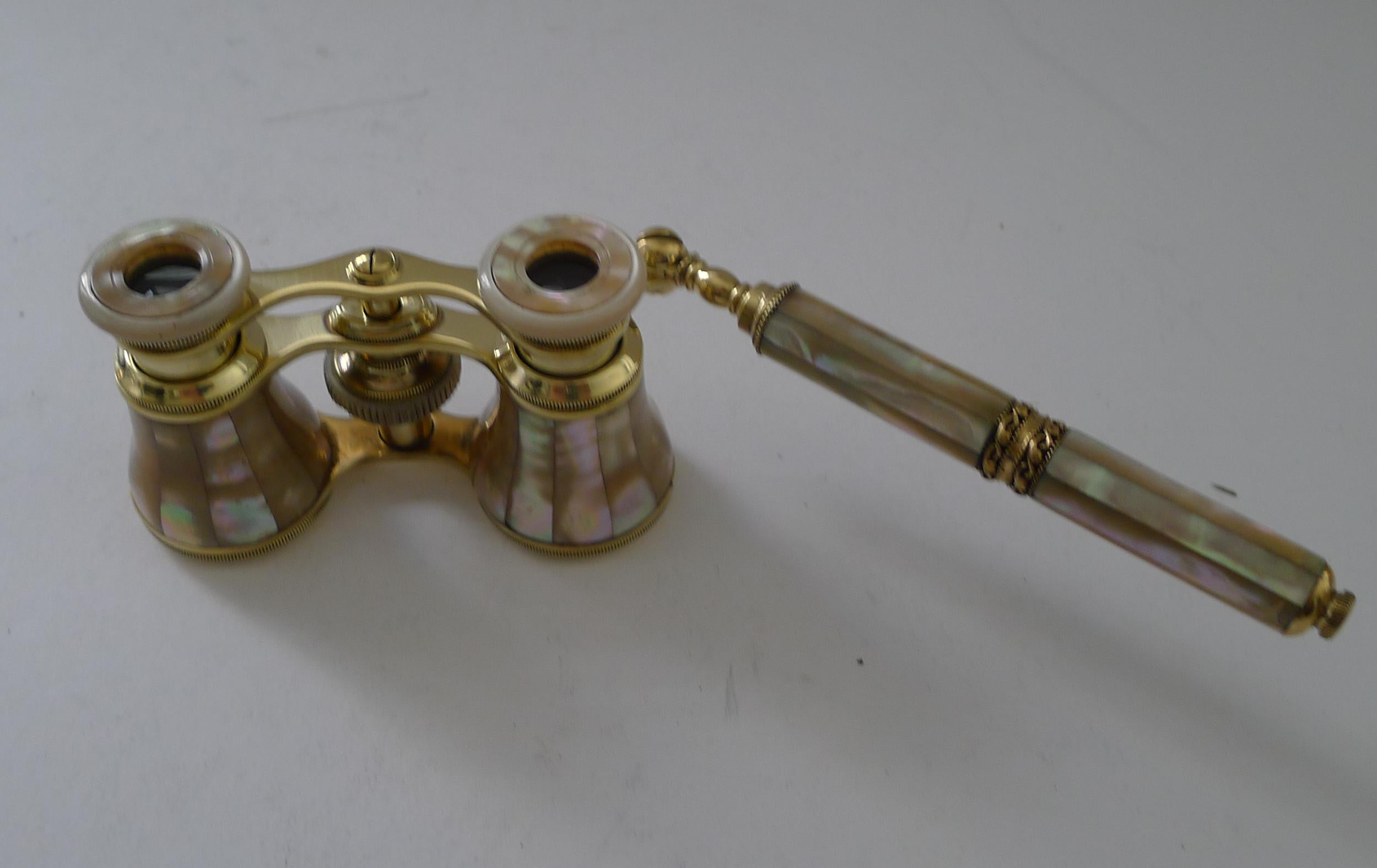 Magnífico Par de Gemelos de Ópera Antiguos c.1910 Francés en venta