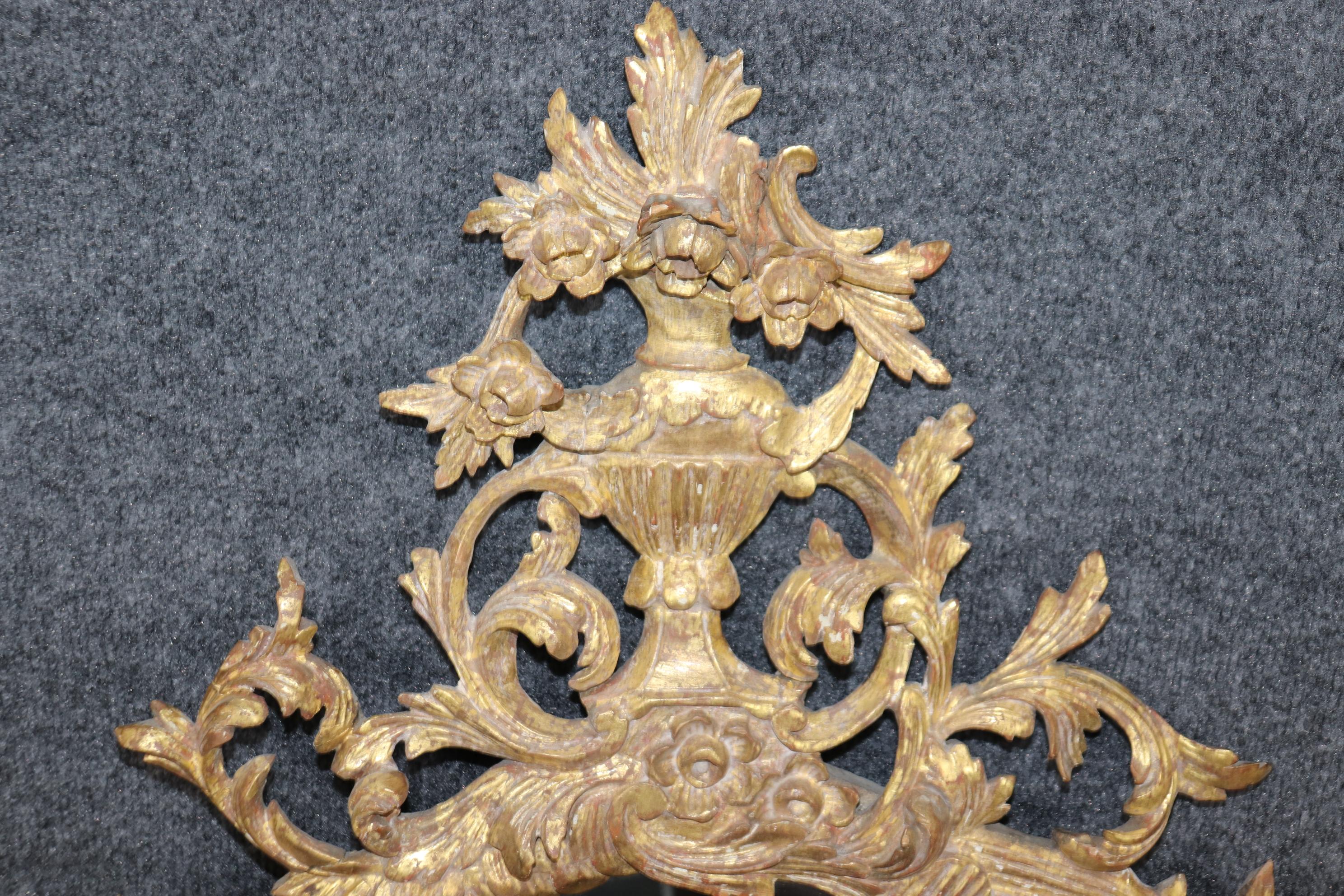 English Superb Pair Carved Giltwood Georgian Mirrors with Carved Birds Circa 1910 For Sale