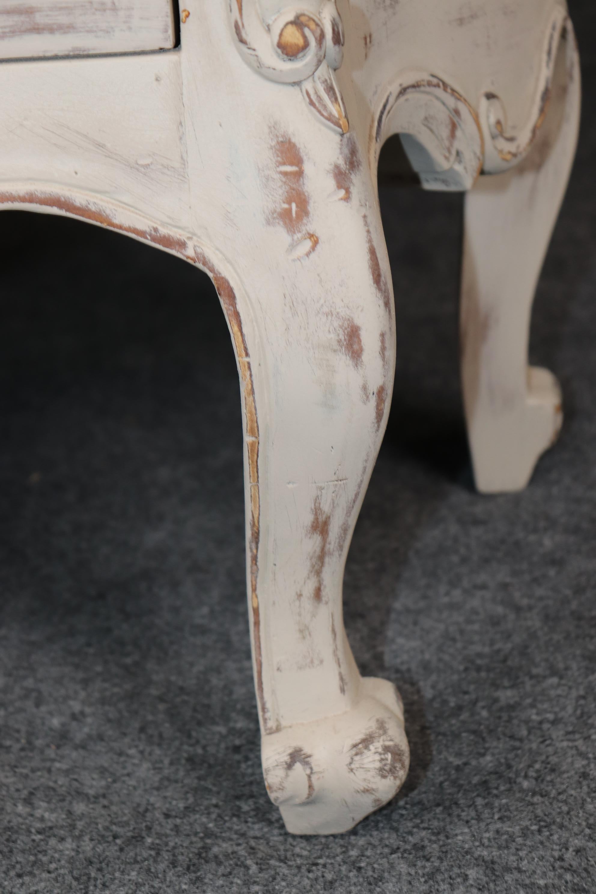 Superb Pair Cottage Chic Paint Decorated Soft White Swedish Gustavian Commodes For Sale 1