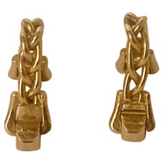 Superb Pair Hermes Paris Mid Century Stirrup Cufflinks 18ct Gold, Circa 1965