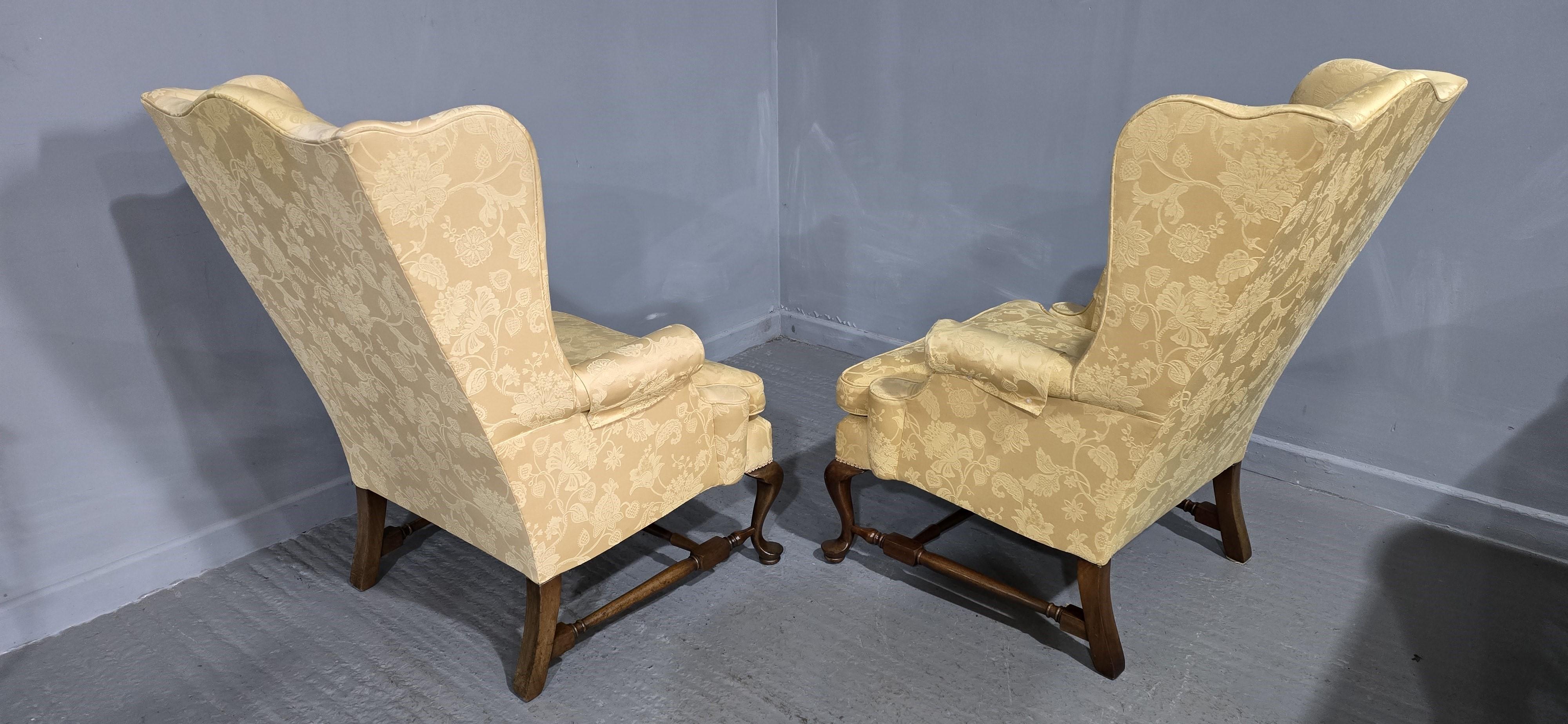 Superb Pair Mahogany Wing Library Armchairs In Excellent Condition For Sale In Swadlincote, GB