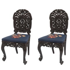 Superb Pair of  19th Century Anglo-Indian Side Chairs