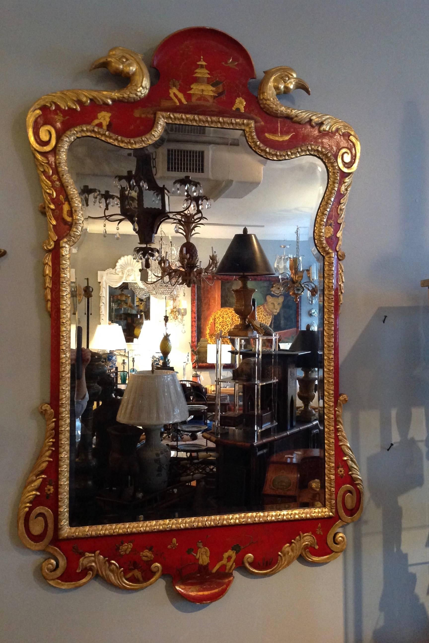 Superb Pair of 19th Century English Chinoiserie Mirrors In Good Condition In West Palm Beach, FL