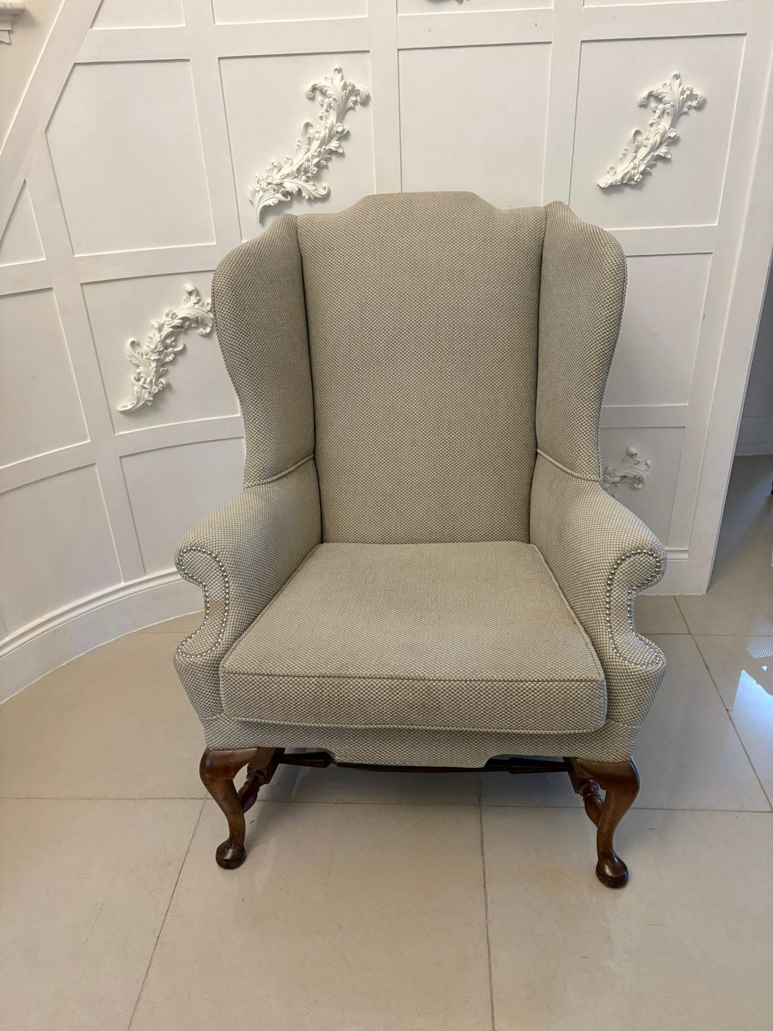 Superb Pair of Antique Wing Chairs on Quality Mahogany Cabriole Legs 5