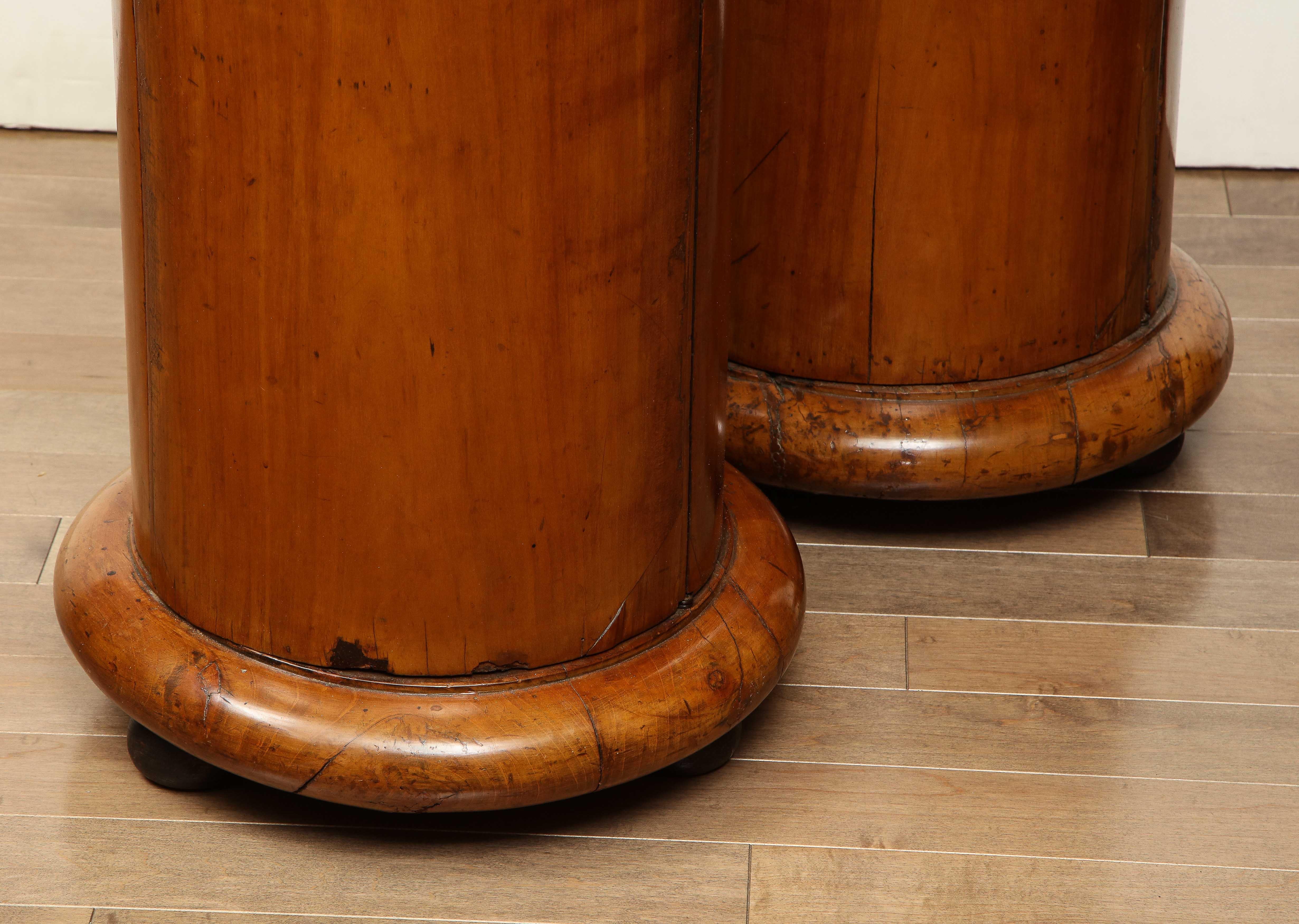 Superb Pair of Austrian Fruitwood, Marble Topped Columns, circa 1830 For Sale 5