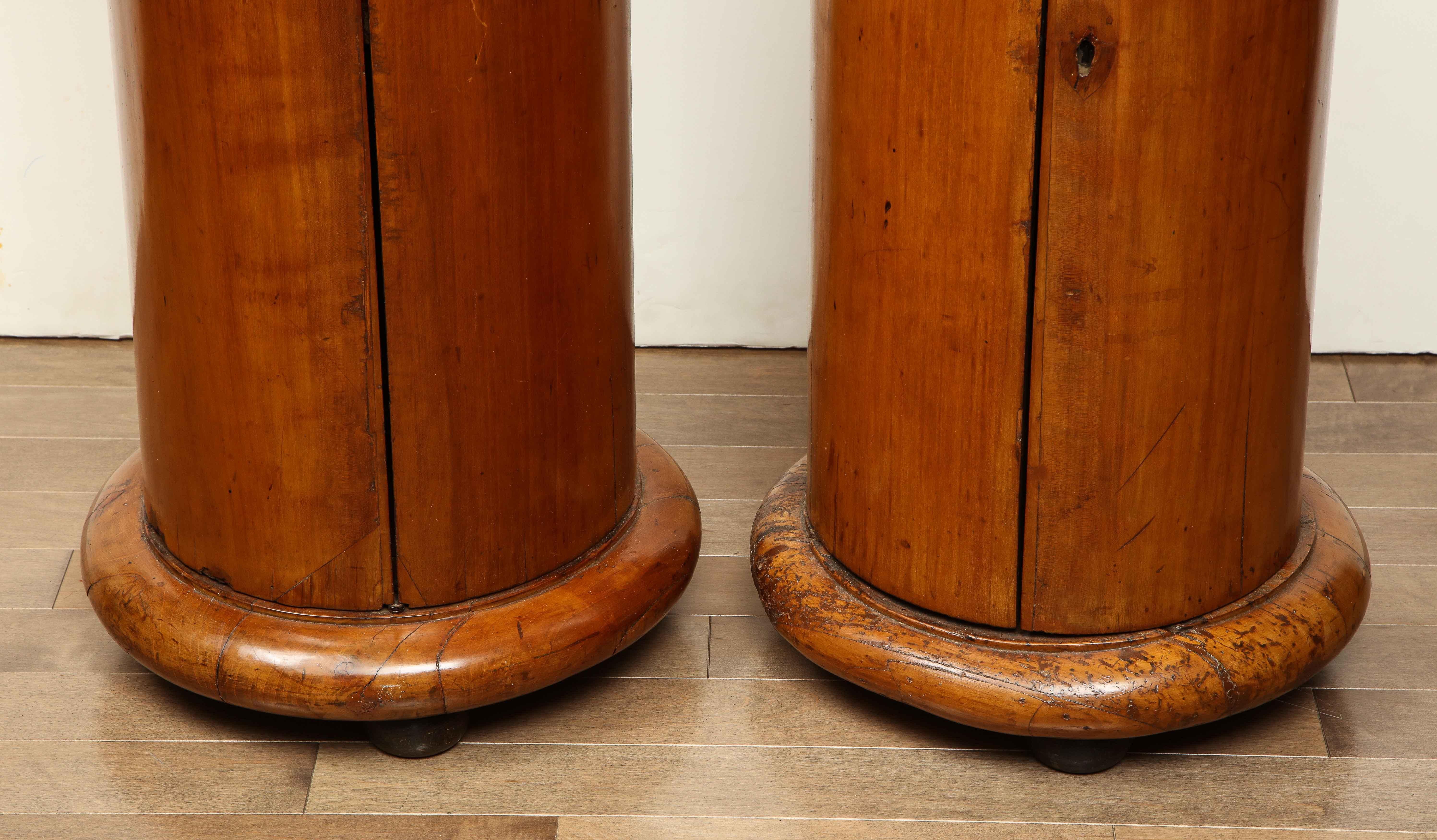 Superb Pair of Austrian Fruitwood, Marble Topped Columns, circa 1830 For Sale 7