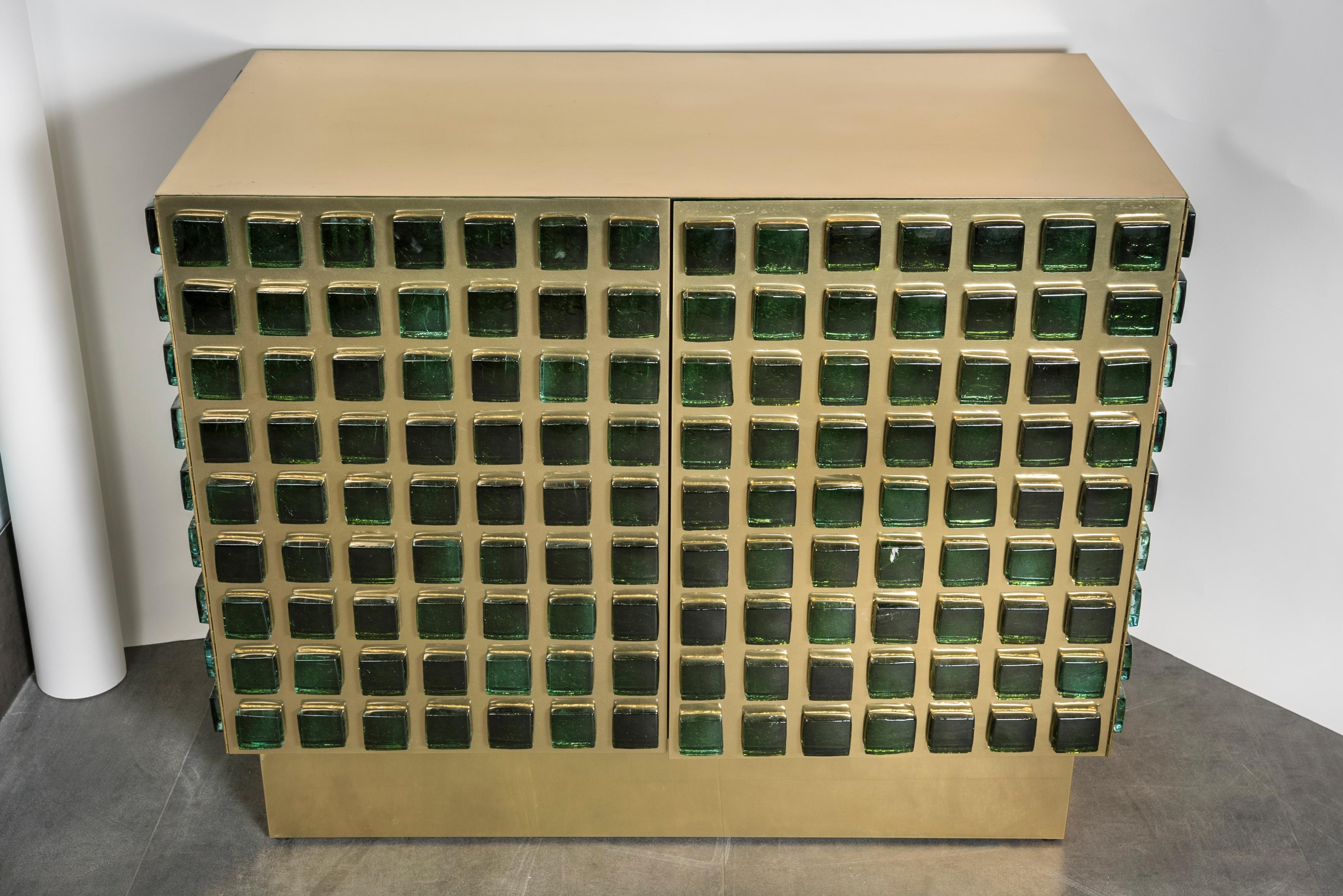 Brass Superb Pair of Cabinets by Studio Glustin
