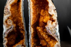 Superb Pair of Citrine Crystal Geode Cathedrals