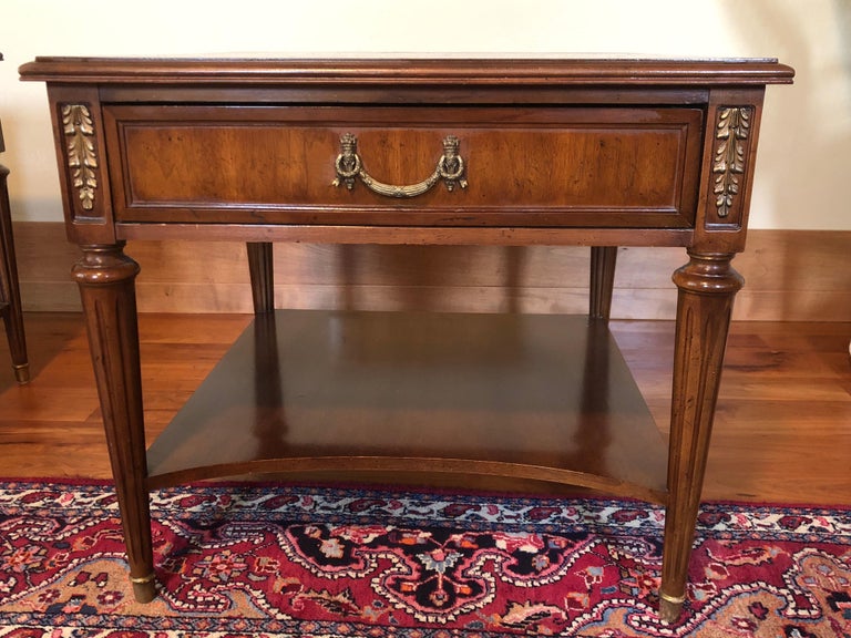 Superb Pair of Classic Henredon 1960s End Tables Drawer For Sale at 1stDibs
