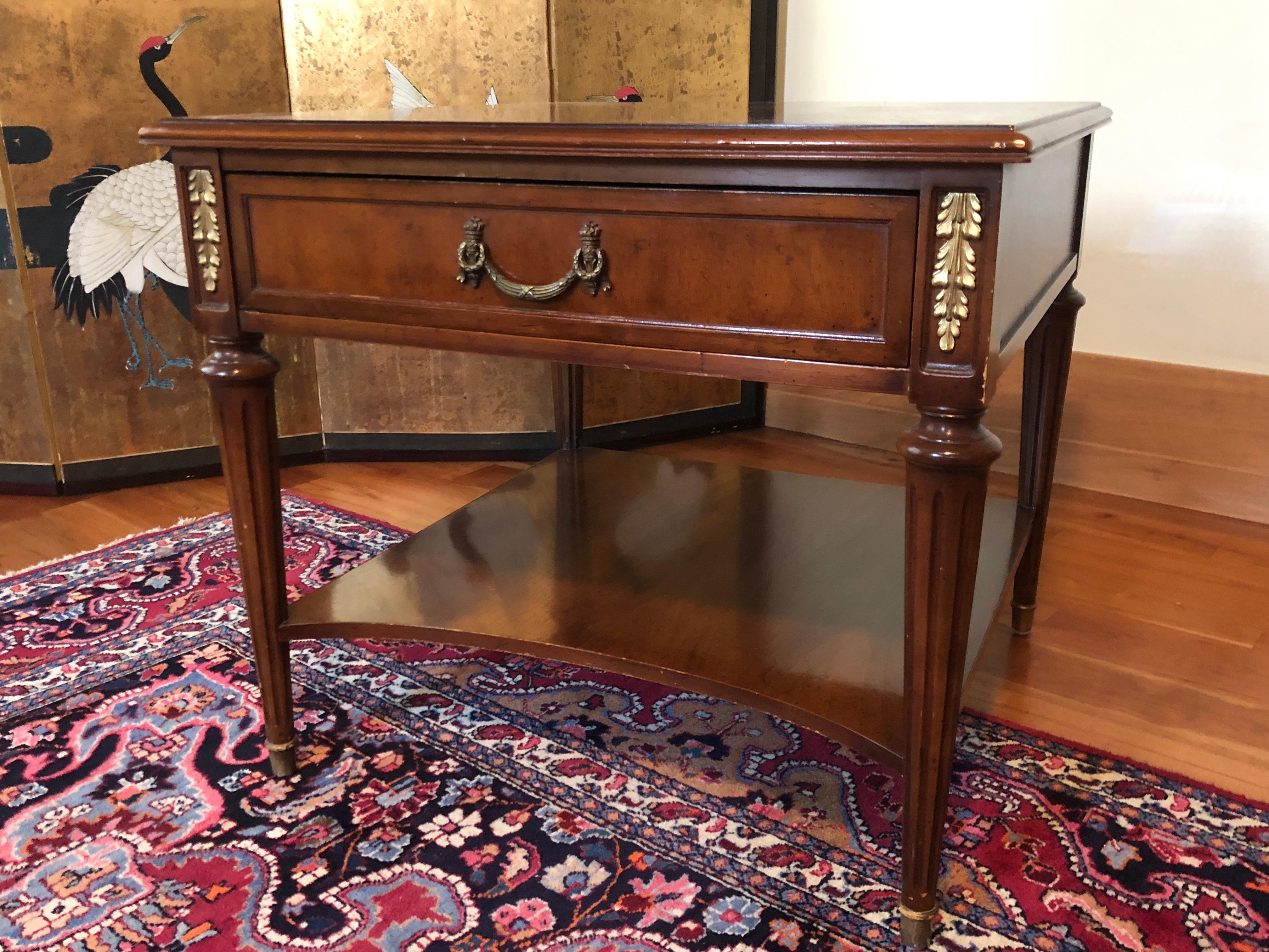 Superb Pair of Classic Henredon 1960s End Tables Drawer For Sale at 1stDibs