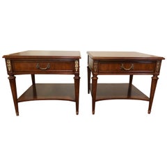 Superb Pair of Classic Henredon 1960s End Tables Drawer