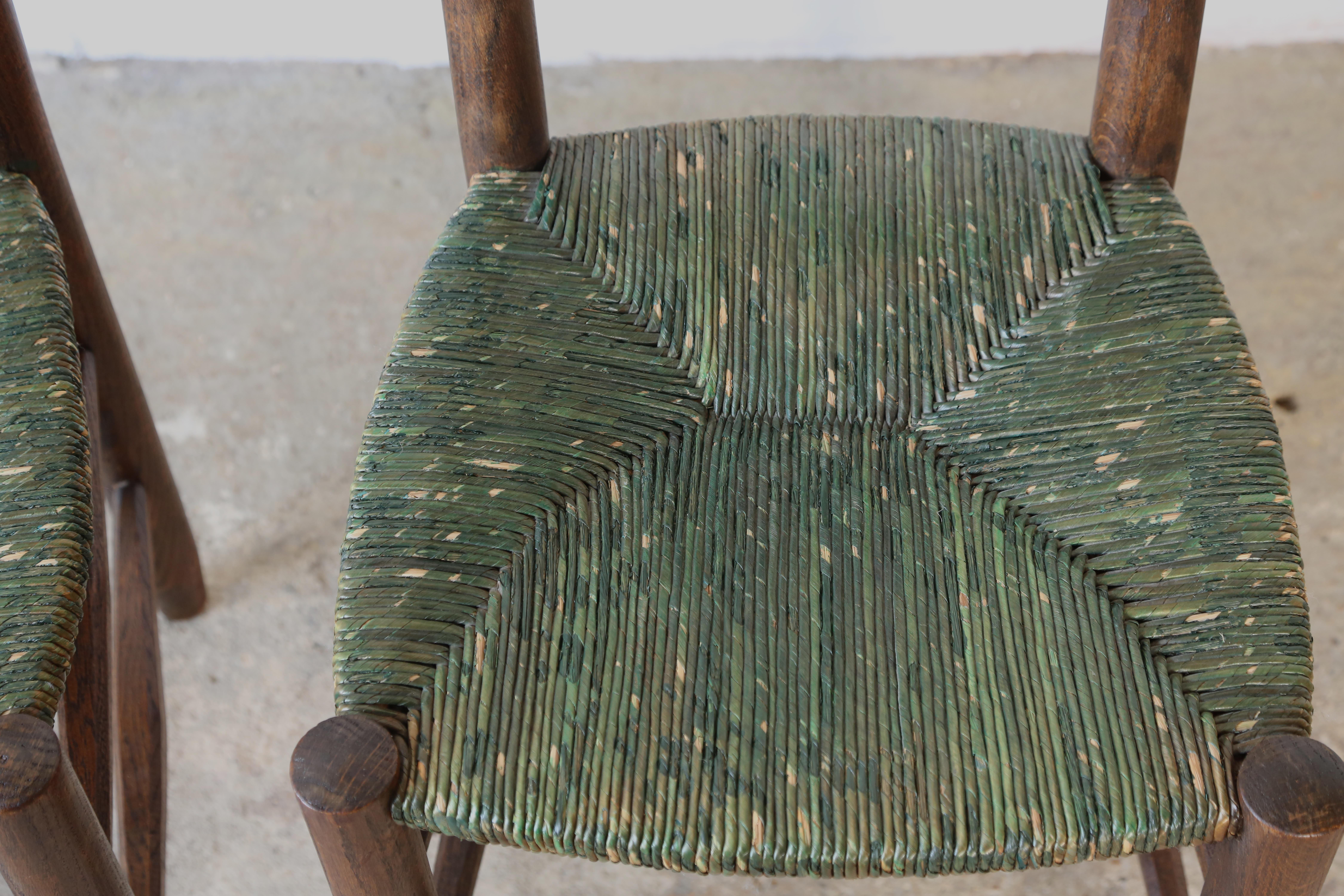 Superb Pair of Early Charlotte Perriand Model 19 Bauche Chairs, France, 1950s For Sale 3