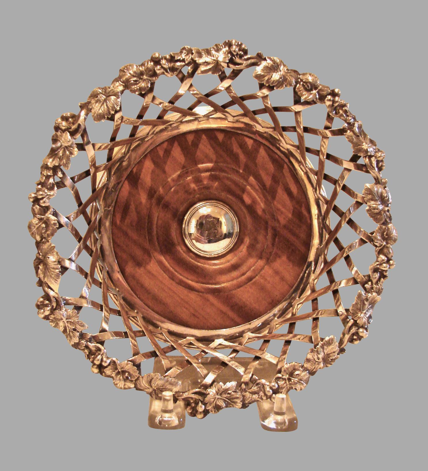 Superb Pair of Elkington & Company Silverplate and Walnut Decanter Coasters 4