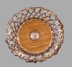 Superb Pair of Elkington & Company Silverplate and Walnut Decanter Coasters