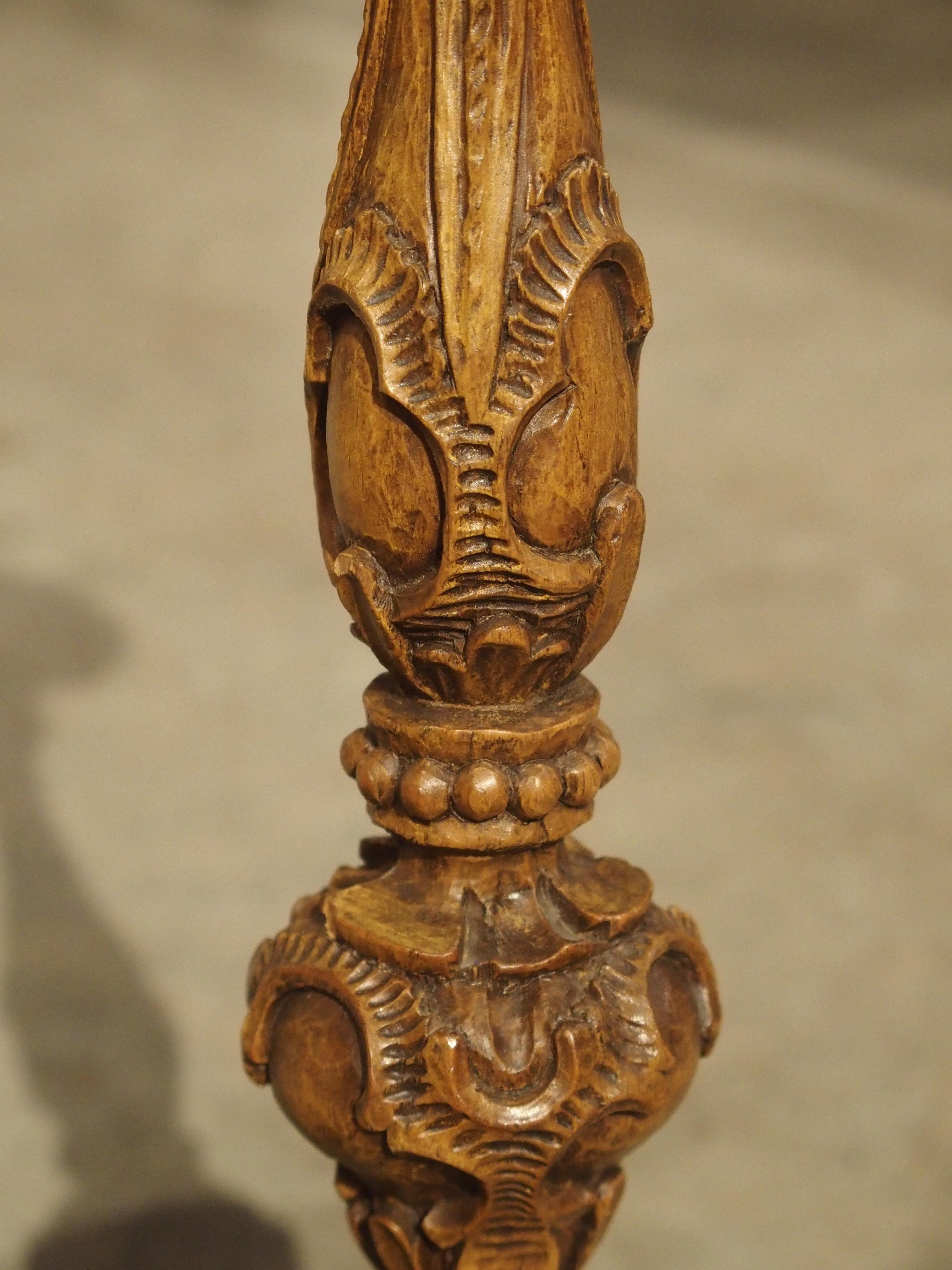 Superb Pair of Finely Carved 18th Century French Candlesticks 7
