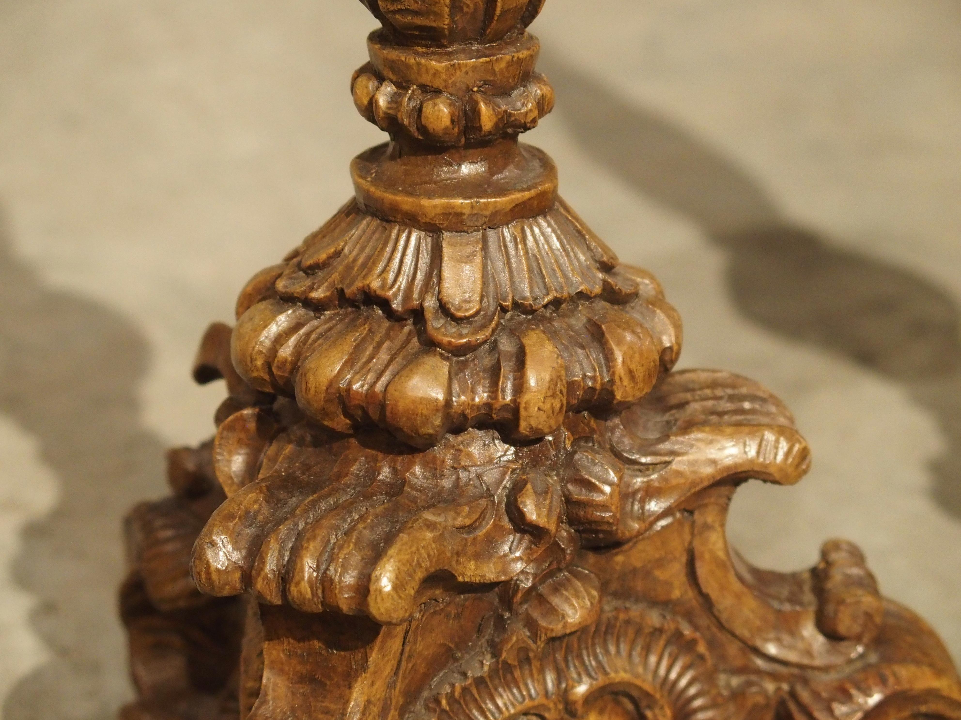 Superb Pair of Finely Carved 18th Century French Candlesticks 10