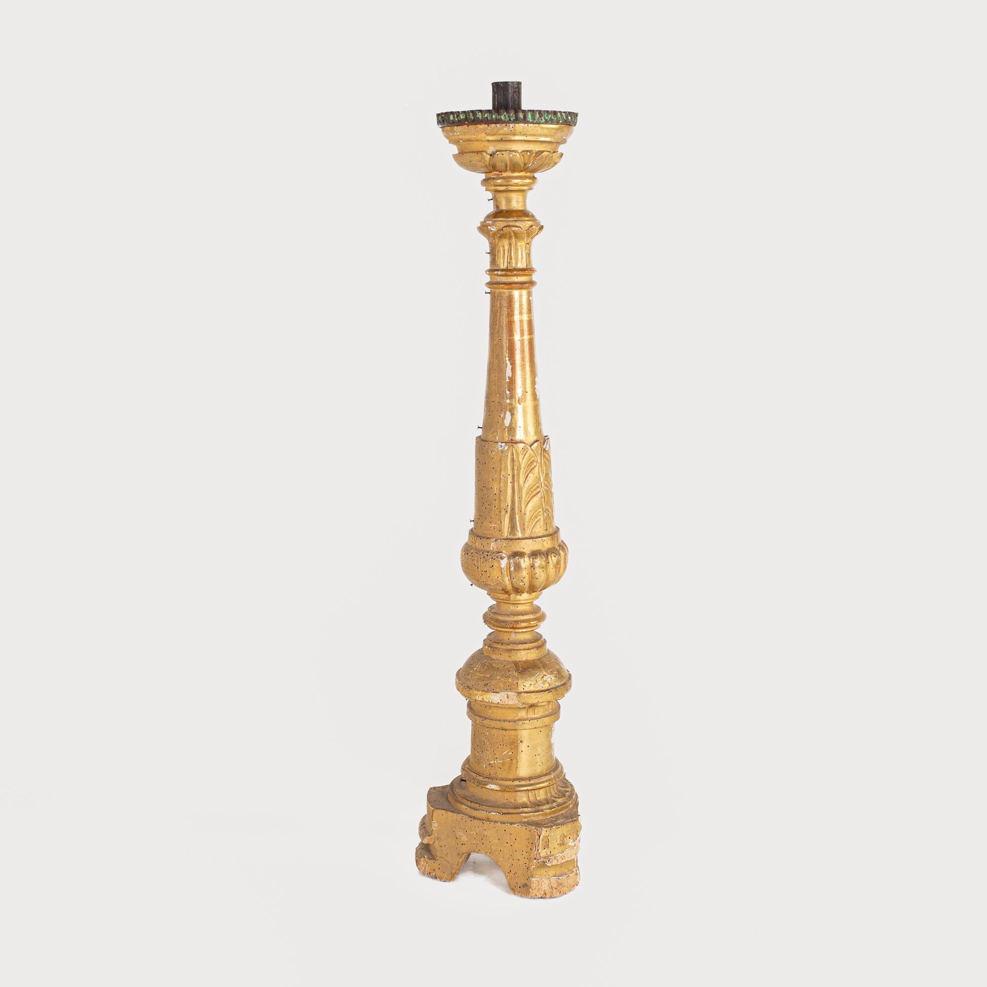 Superb Pair of Finely Carved French Candlesticks For Sale 3