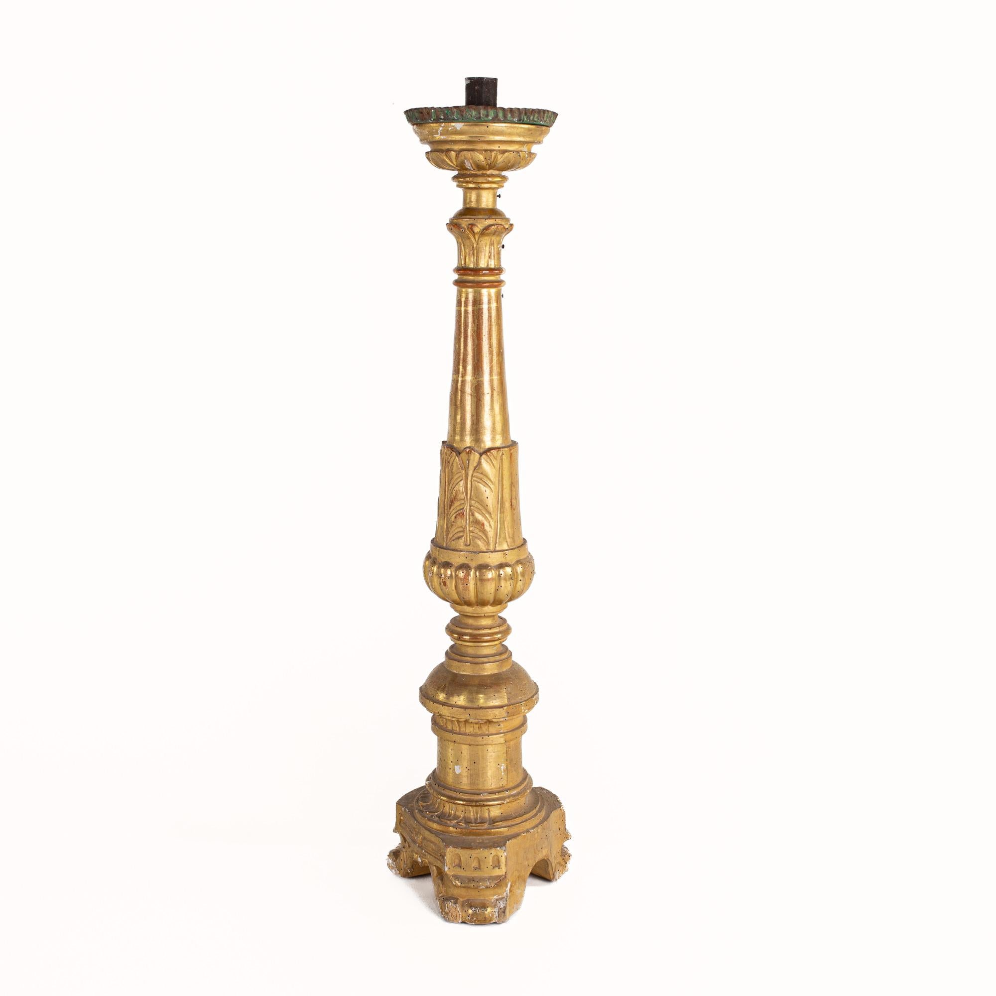 American Superb Pair of Finely Carved French Candlesticks For Sale
