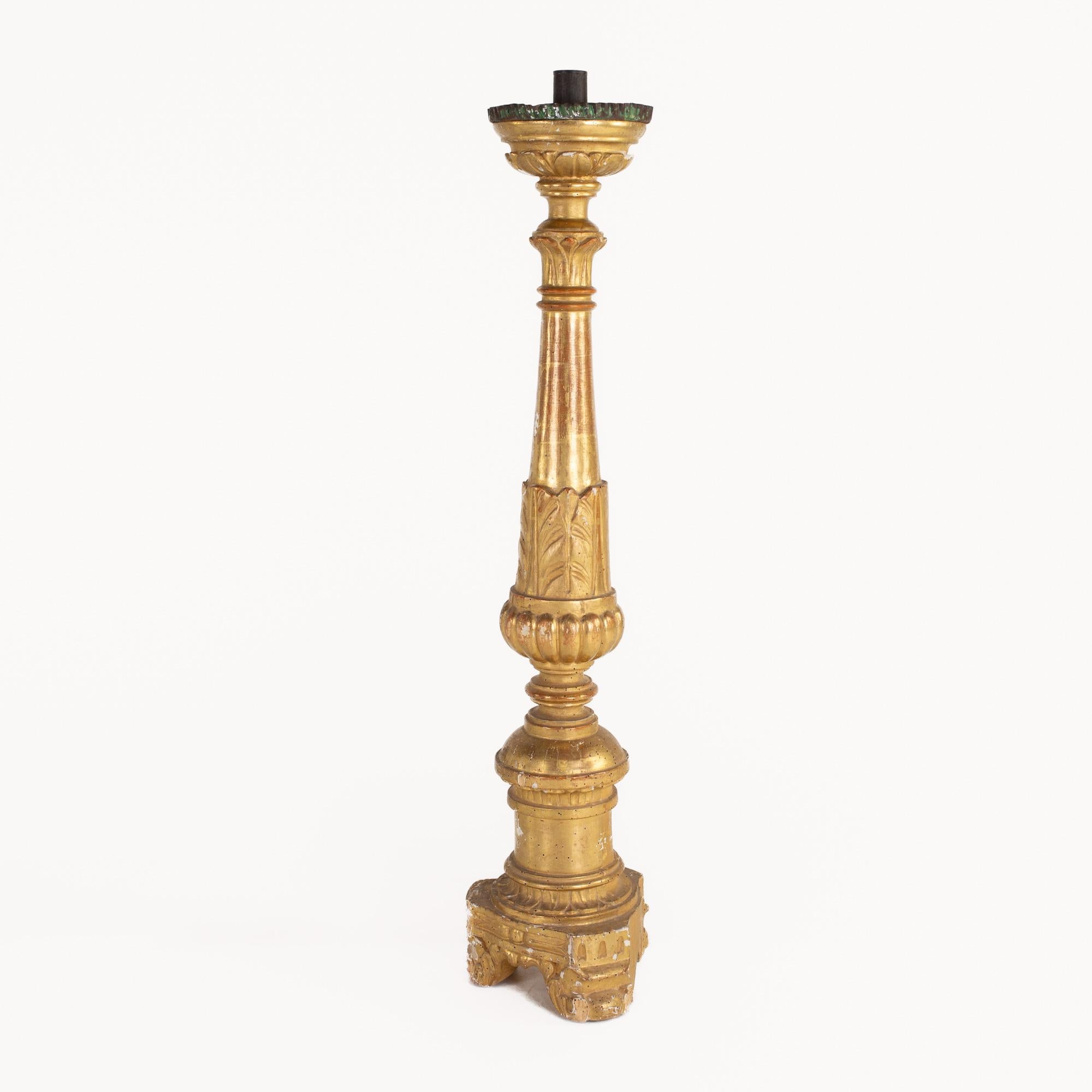 Superb Pair of Finely Carved French Candlesticks For Sale 2