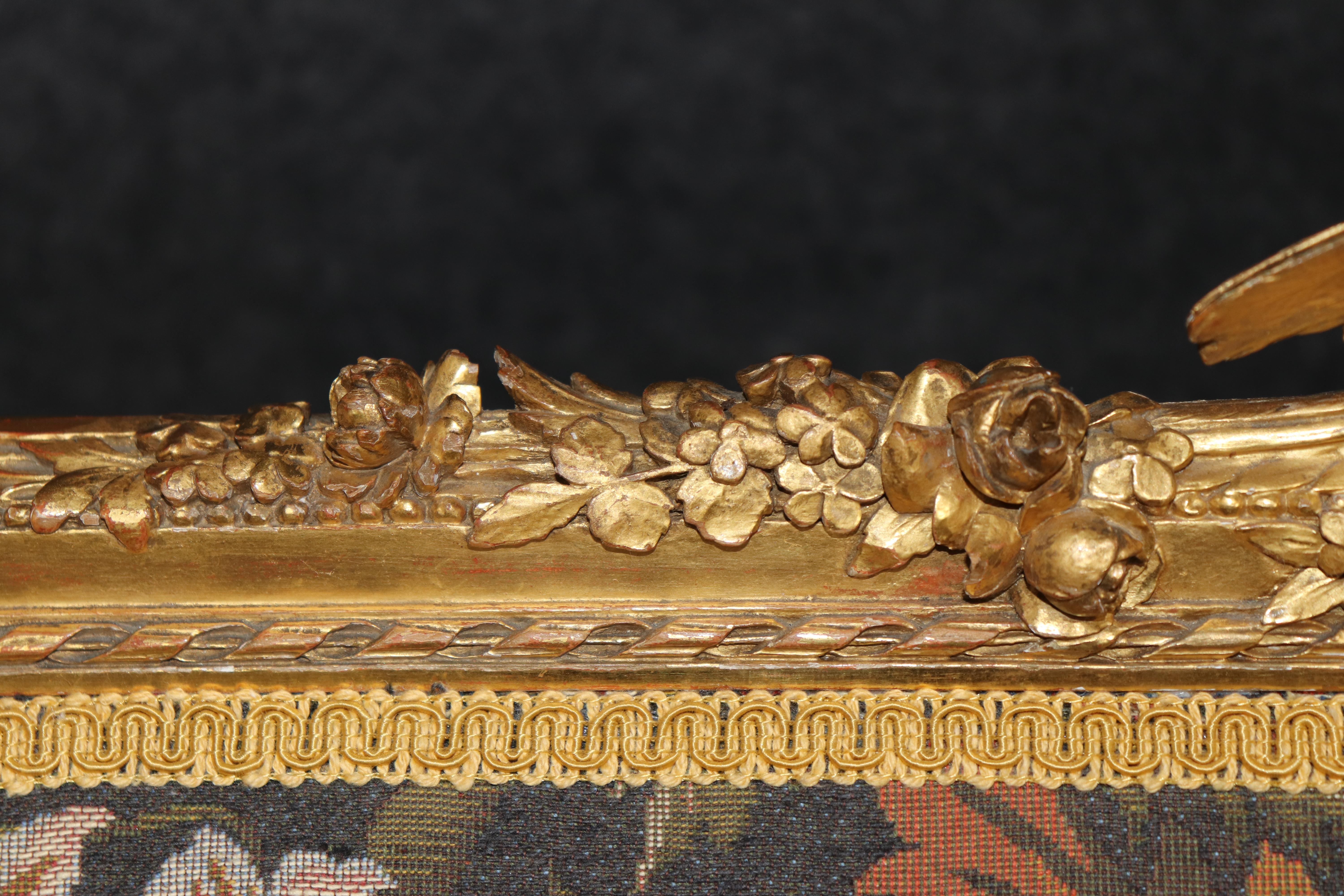 Early 20th Century Superb Pair of Gold Leaf Gilded French Louis XVI Style Armchairs with Birds For Sale