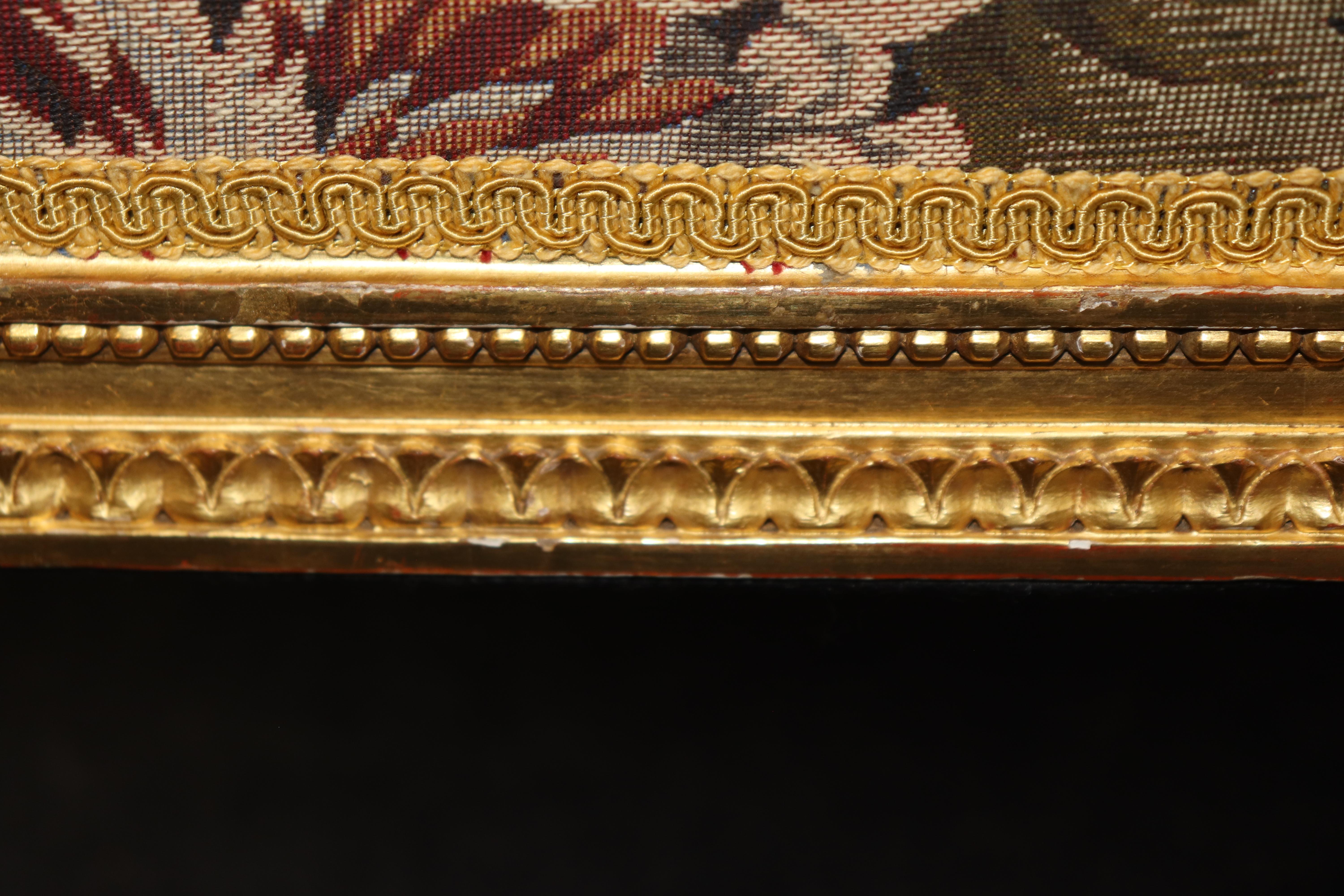 Superb Pair of Gold Leaf Gilded French Louis XVI Style Armchairs with Birds For Sale 2