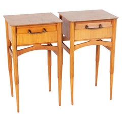 Superb Pair of Italian Mid Century Maple Bedside Tables, Pair of Night Stands