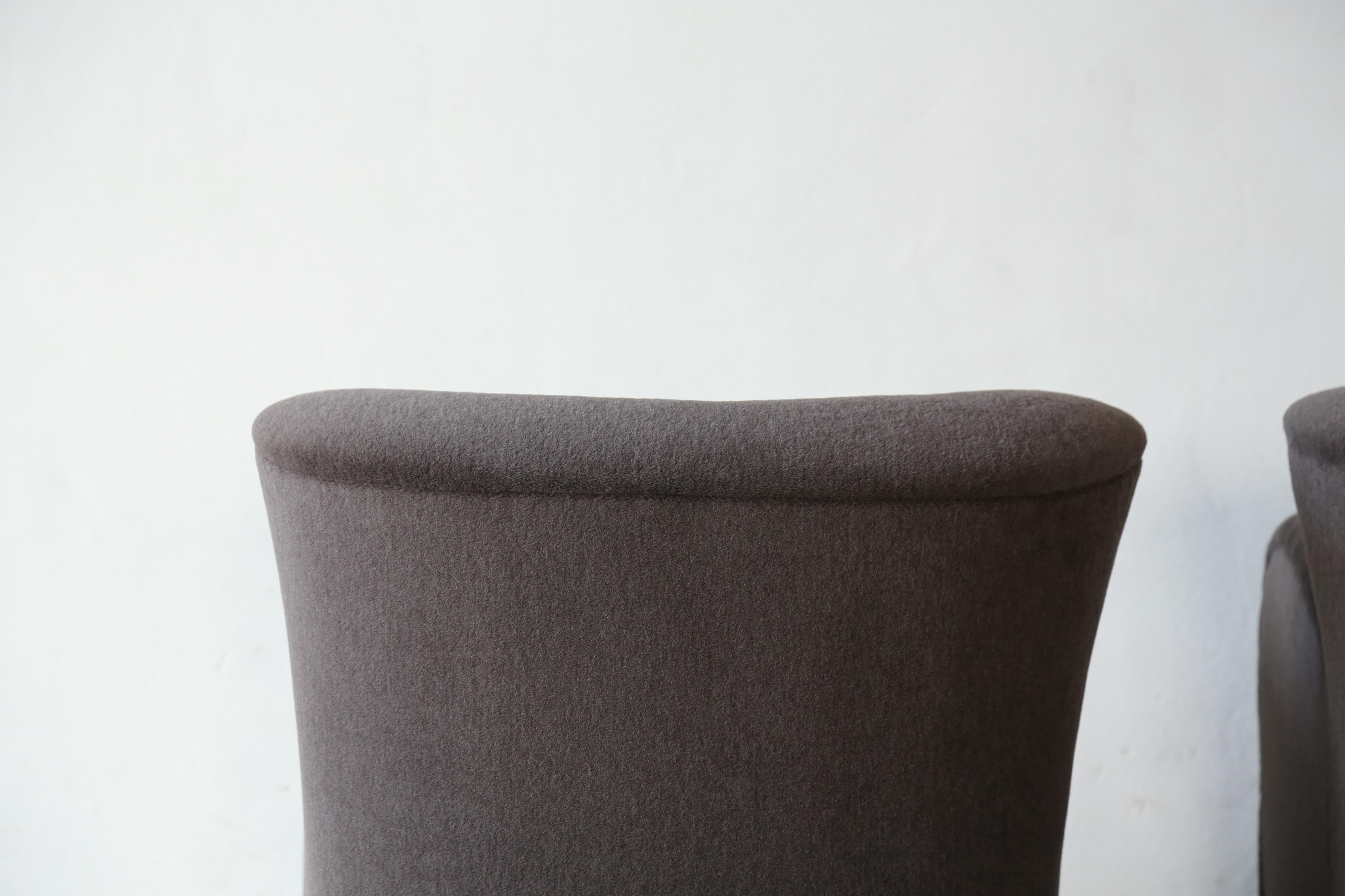 Superb Pair of Lounge Chairs, Upholstered in Pure Alpaca 2