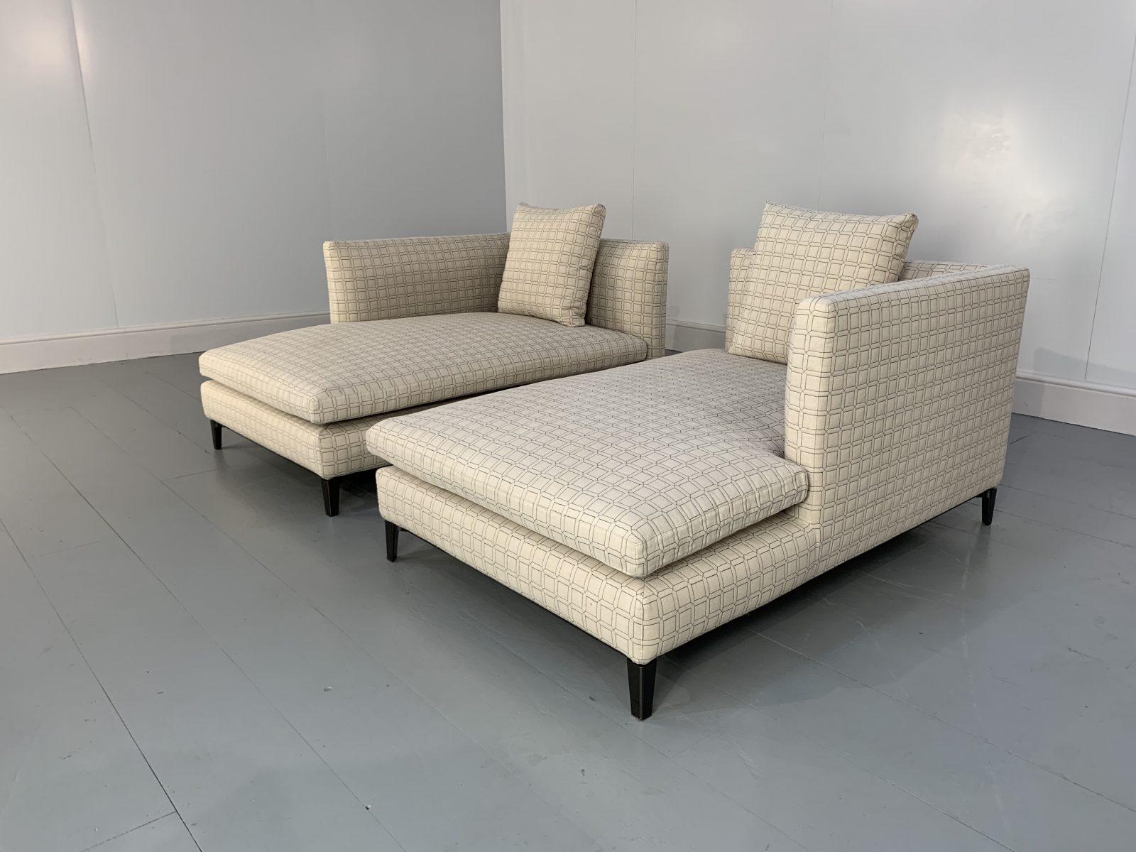 Moderno Splendida coppia di divani con chaise longue Minotti 