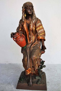 Superb Pair of Orientalist Spelter Sculptures by Anatole Guillot, 19th Century