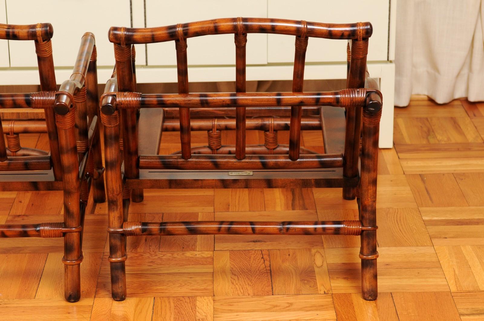 Superb Pair of Tortoiseshell Pagoda Loungers by John Wisner for Ficks Reed For Sale 7