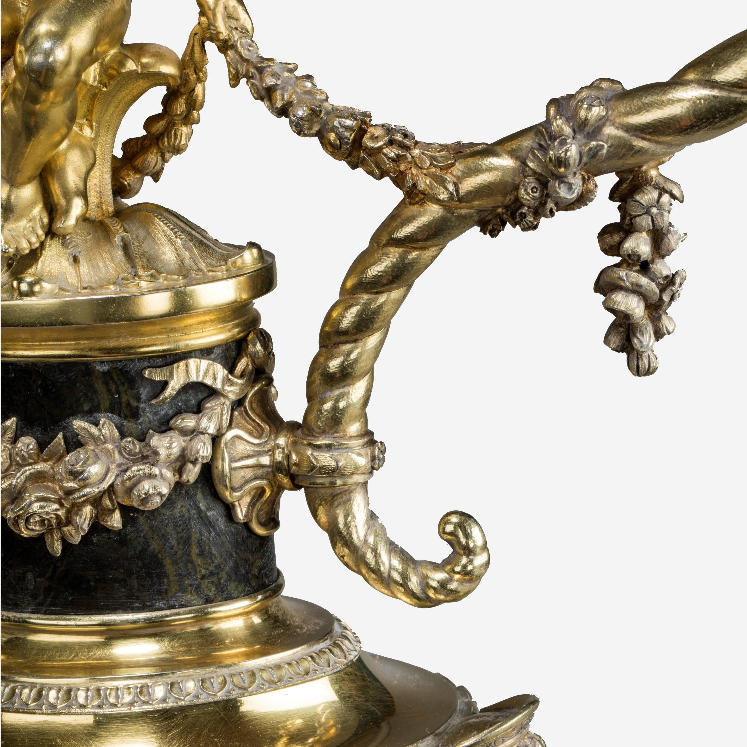 Superb Pair of Victorian Silver Gilt Candelabra In Good Condition For Sale In Lymington, Hampshire