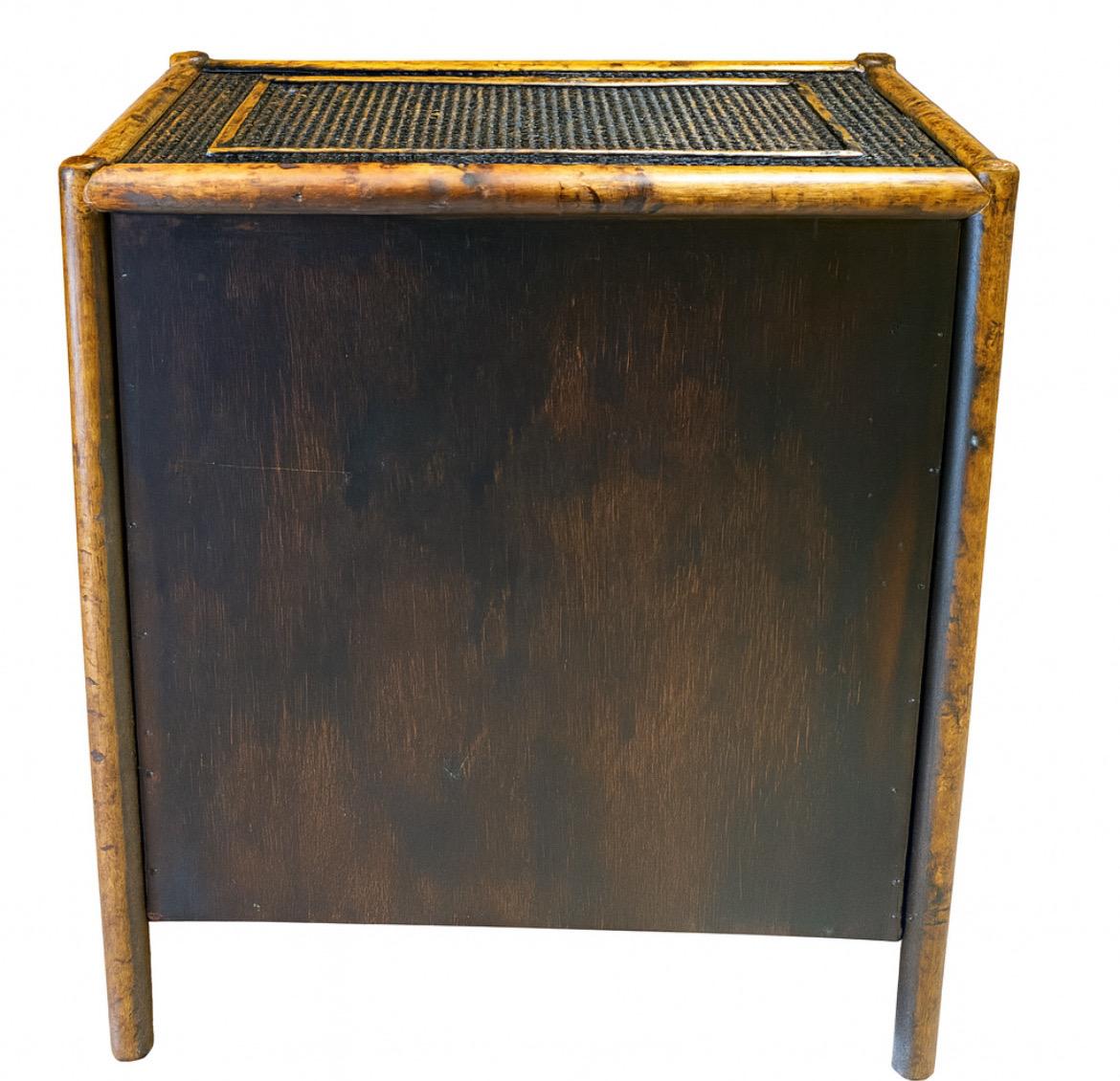 Superb Pair of Weathered Ebenholz Cane und Schildpatt Bamboo Small Chests im Angebot 2