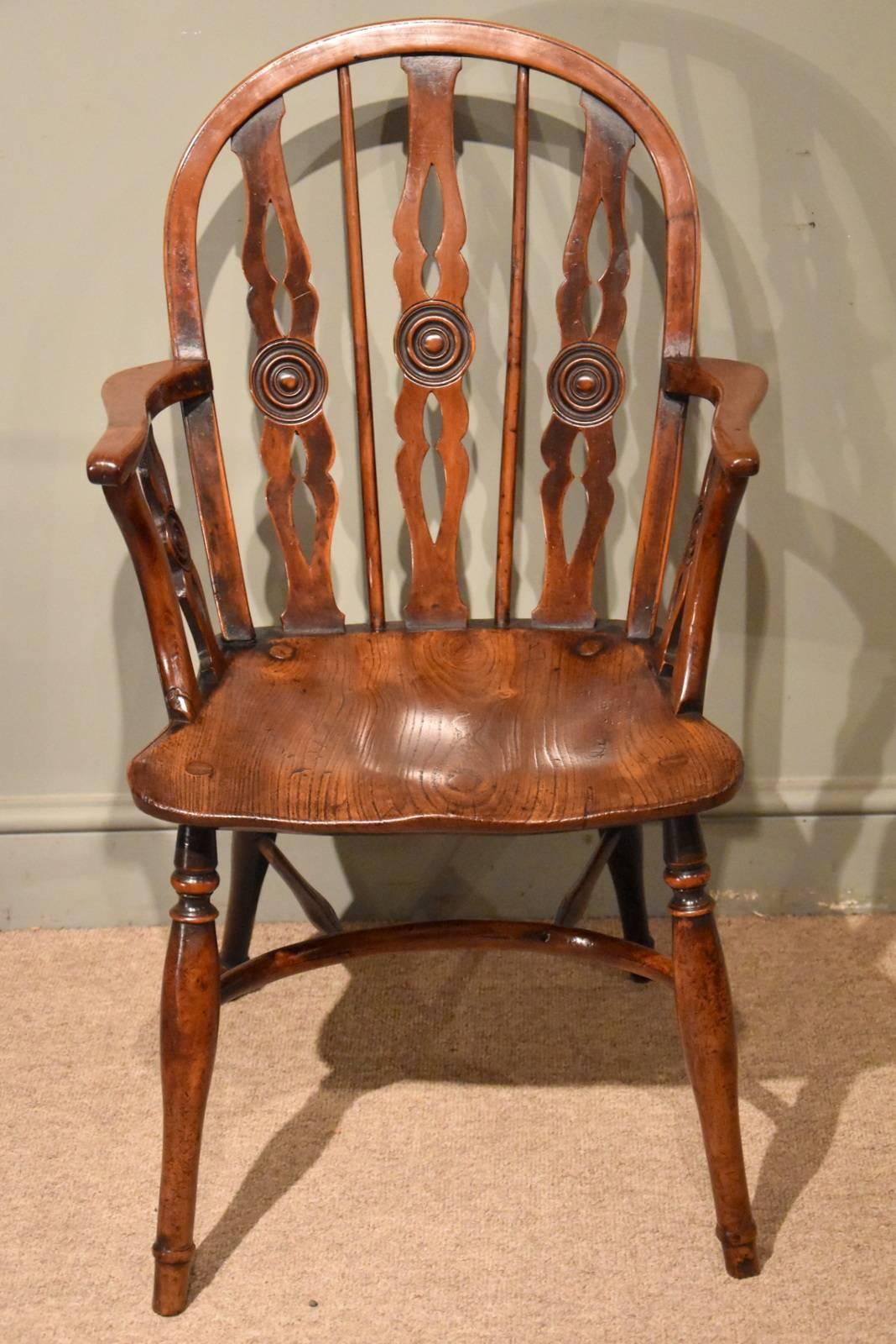 A superb pair of yew wood, 'Draught Back' Windsor armchairs by Robert Prior, Uxbridge, circa 1830. 

Stunning color. Elm seats.


Dimensions
Height 36
